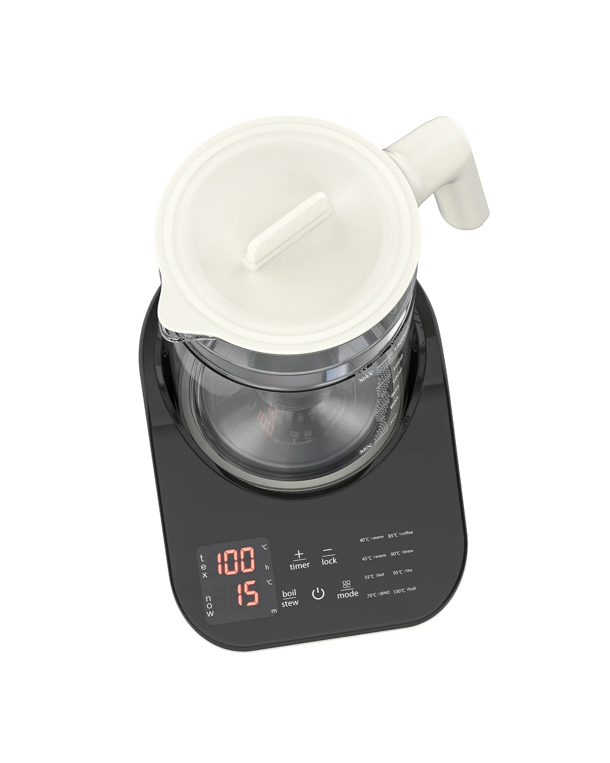 3 Advwin Electric Kettle 1.5L Temperature Control Glass Kettle with Removable Infuser - Black, 3 of 5