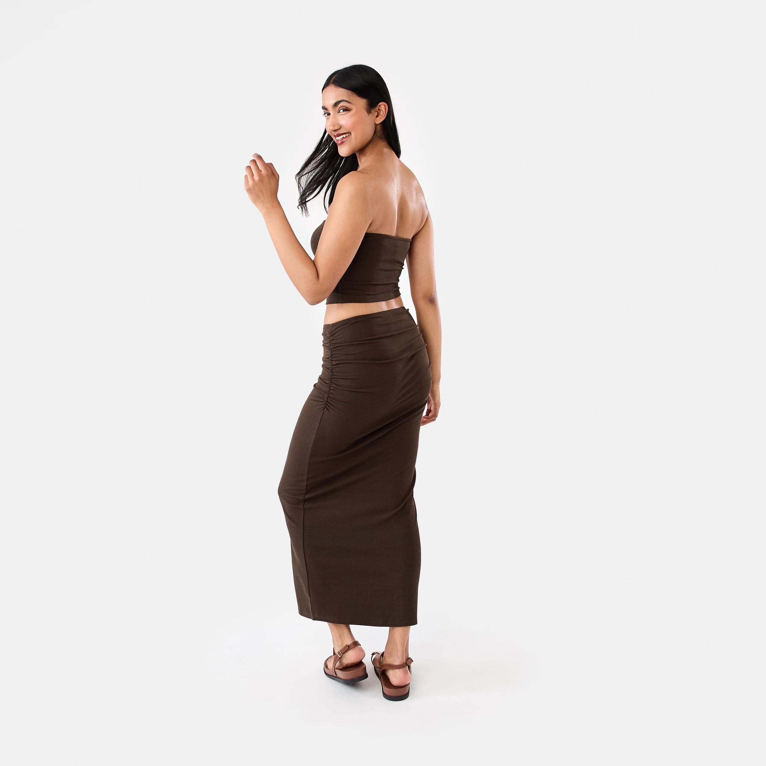 4 Sleeveless Trim Detail Tube Top Melt Brown, 4 of 7
