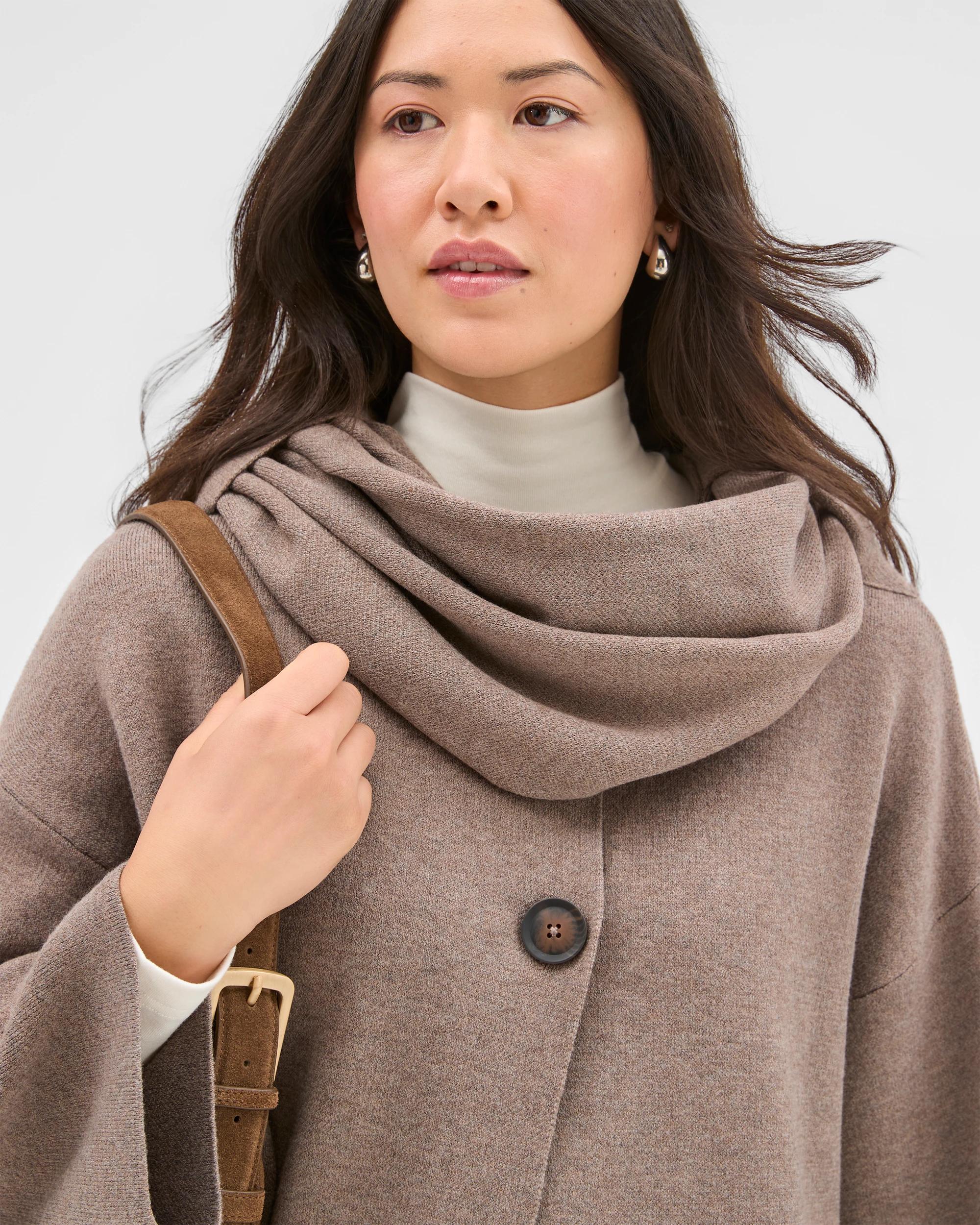 7 Target Woman Wrap Scarf Knitted Coat DARK TAUPE MARLE, 7 of 9