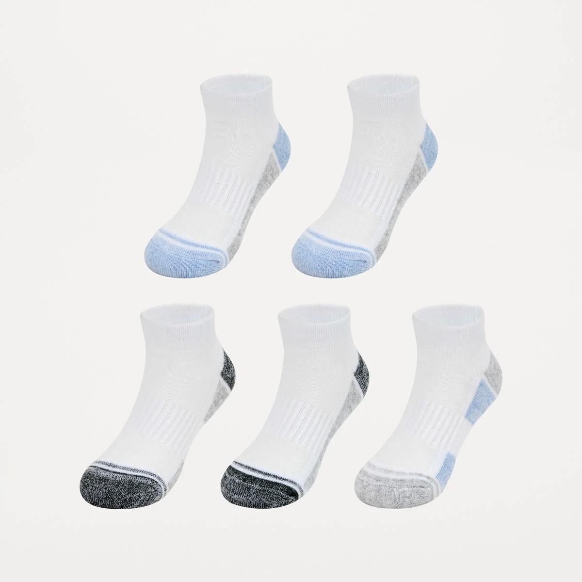 1 5 Pack Active Kids Low Cut Socks BLUES, 1 of 3