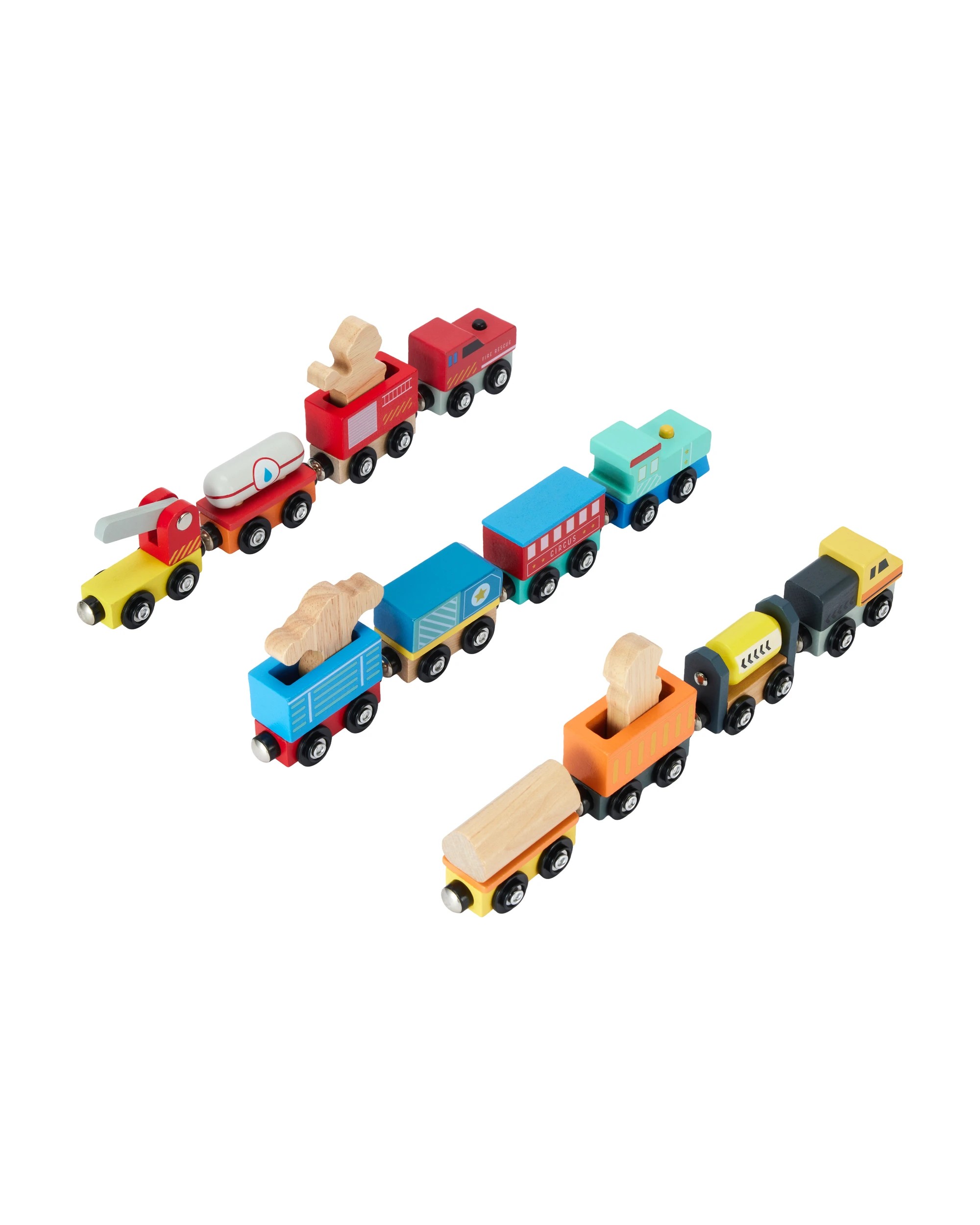 4 Wooden Train and Carriage Set - Assorted, 4 of 10