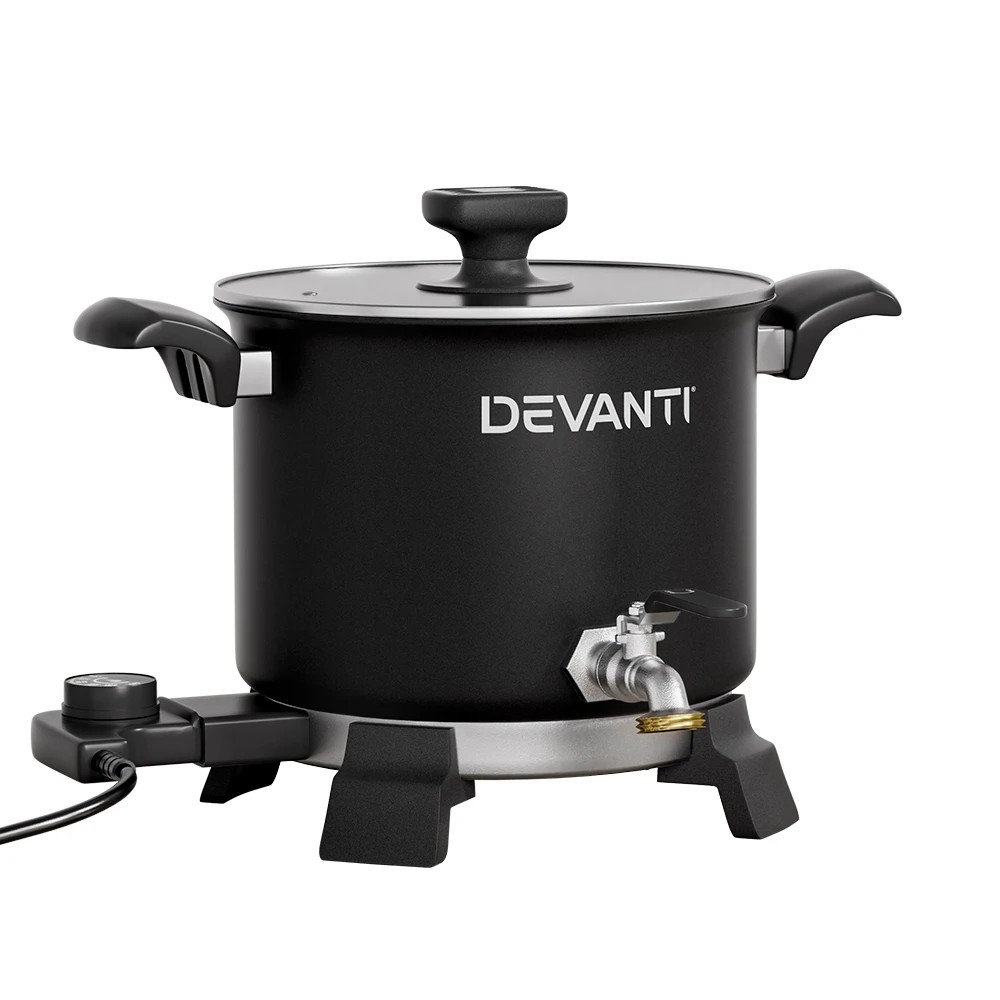1 Devanti 5L Wax Melter Candle Making 1200W Melting Pot Furnace Quick Pour Spout - Black, 1 of 1