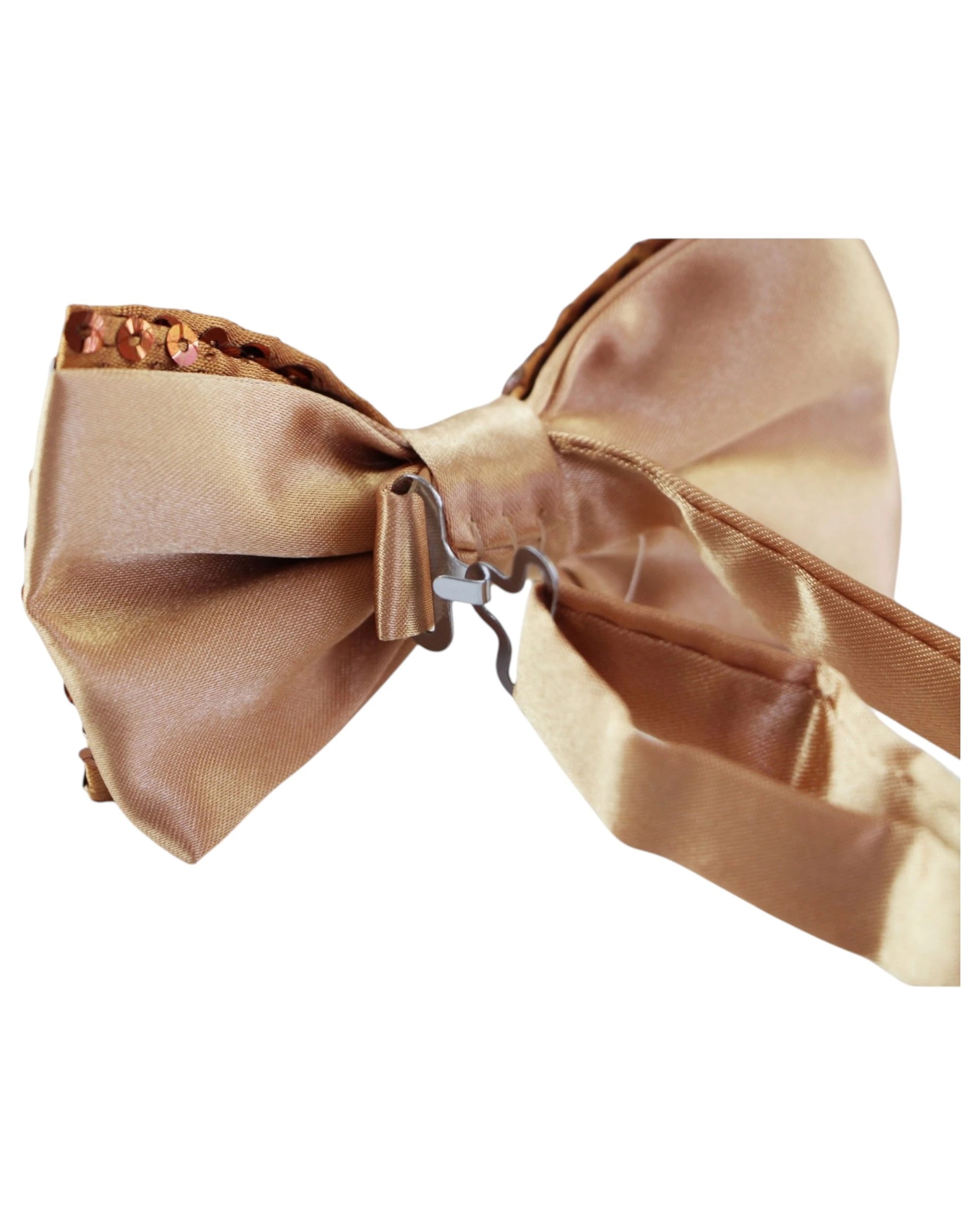 2 Zasel Mens Gold Sequin Patterned Bow Tie, 2 of 2