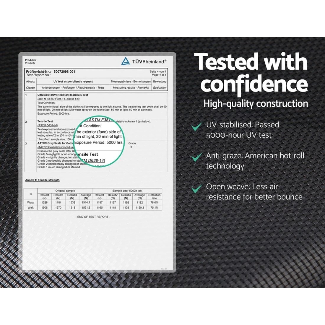 3 Everfit 12FT Trampoline for Kids w/ Ladder Enclosure Safety Net Rebounder - Orange, 3 of 7