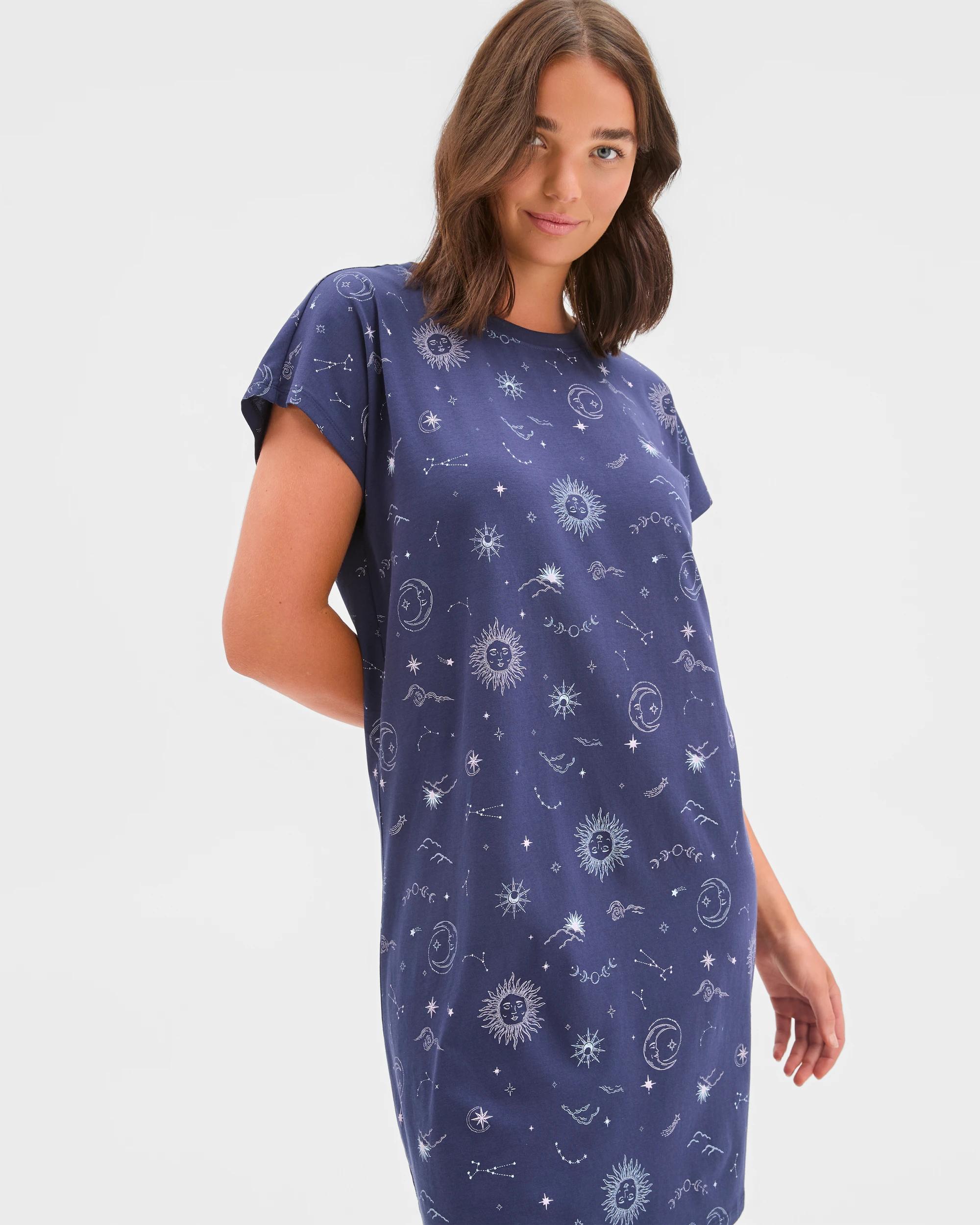 2 Target Woman Australian Cotton Blend T-Shirt Nightie CELESTIAL, 2 of 5