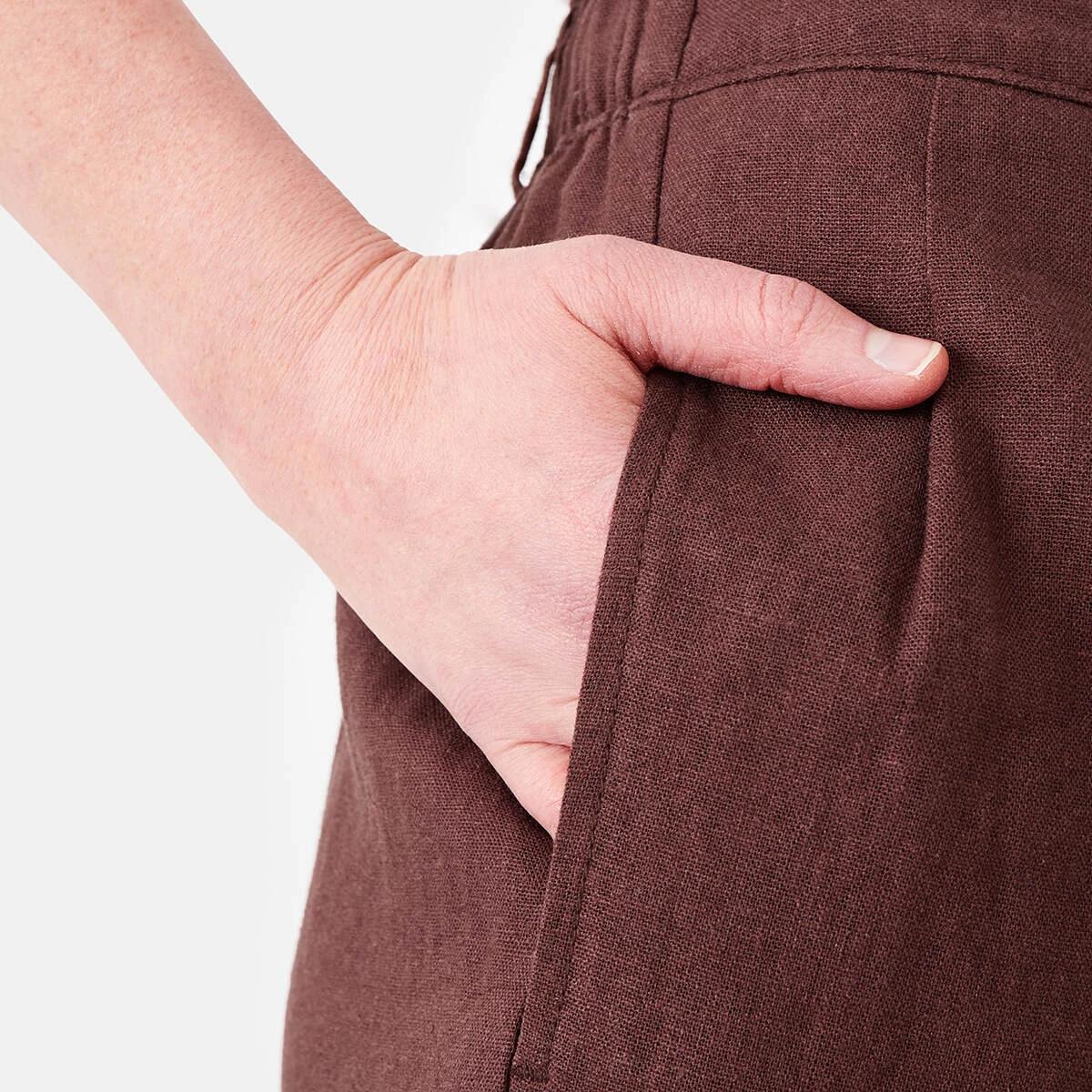 5 Linen Blend Bermuda Shorts Bnt Mroon, 5 of 6
