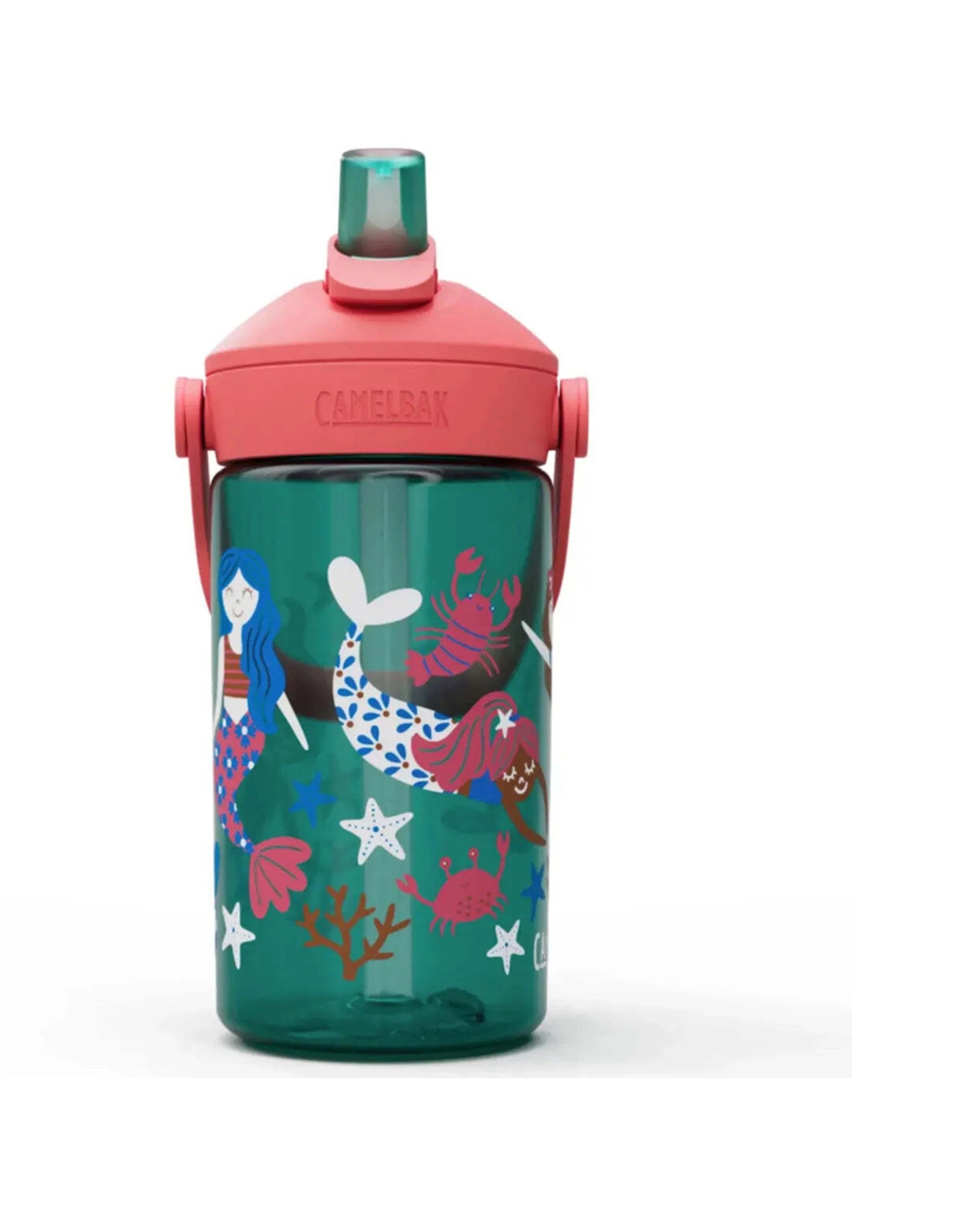 2 CamelBak Kids Thrive Flip Straw 400ml Drink Bottle Leakproof Mermaid Friends - Green, 2 of 4