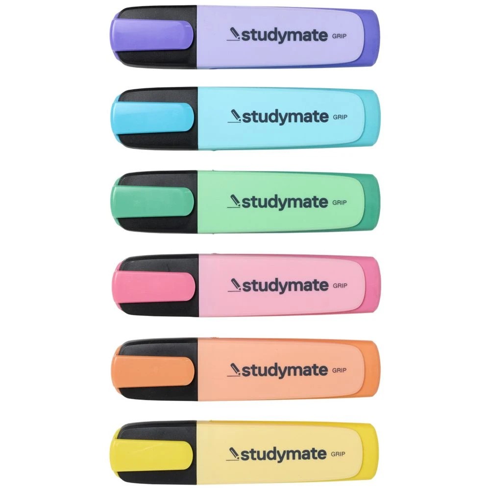 4 Studymate Grip Highlighters Chisel Tip Pastels 6 Pack, 4 of 10