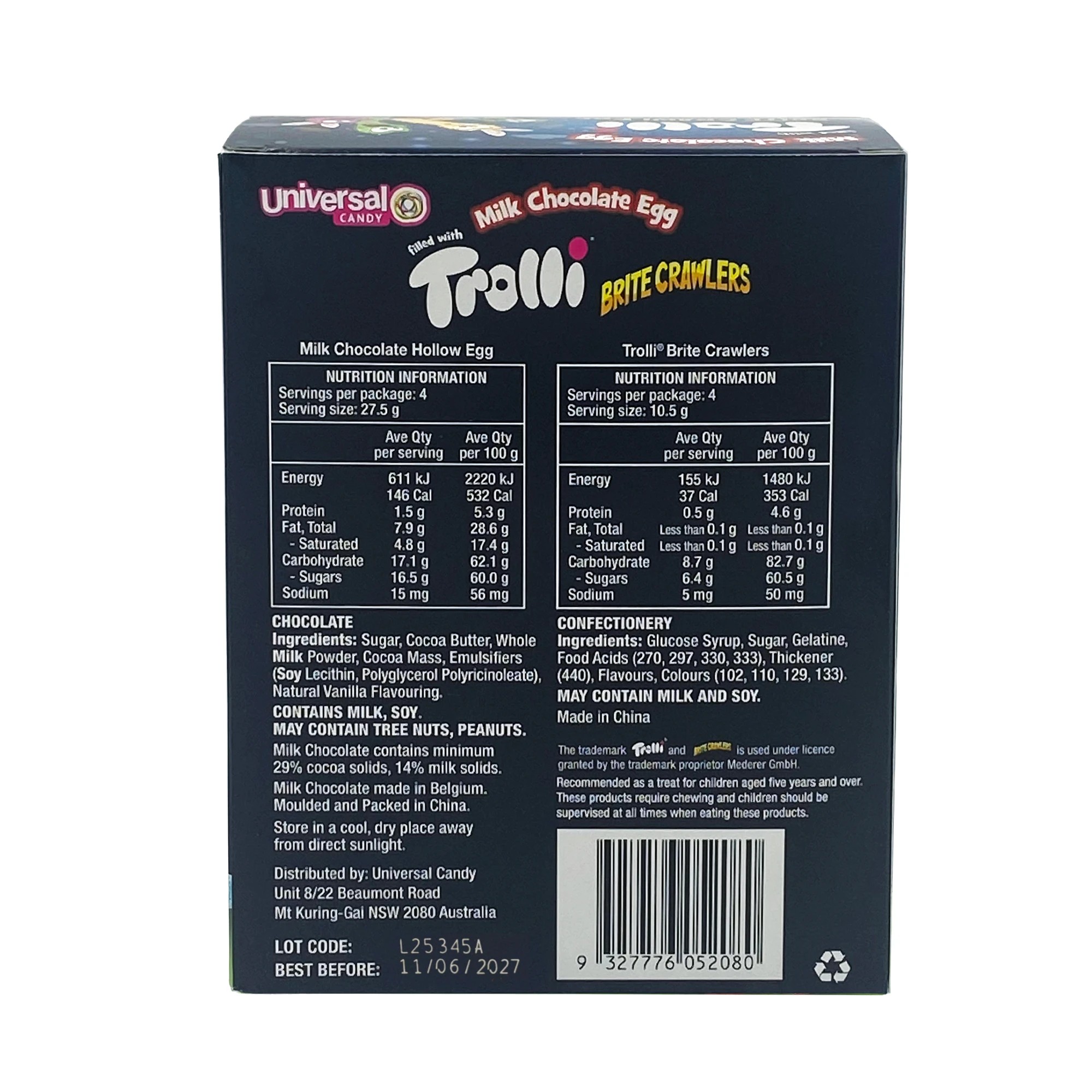2 Trolli Brite Crawlers Milk Chocolate Egg 152g, 2 of 2