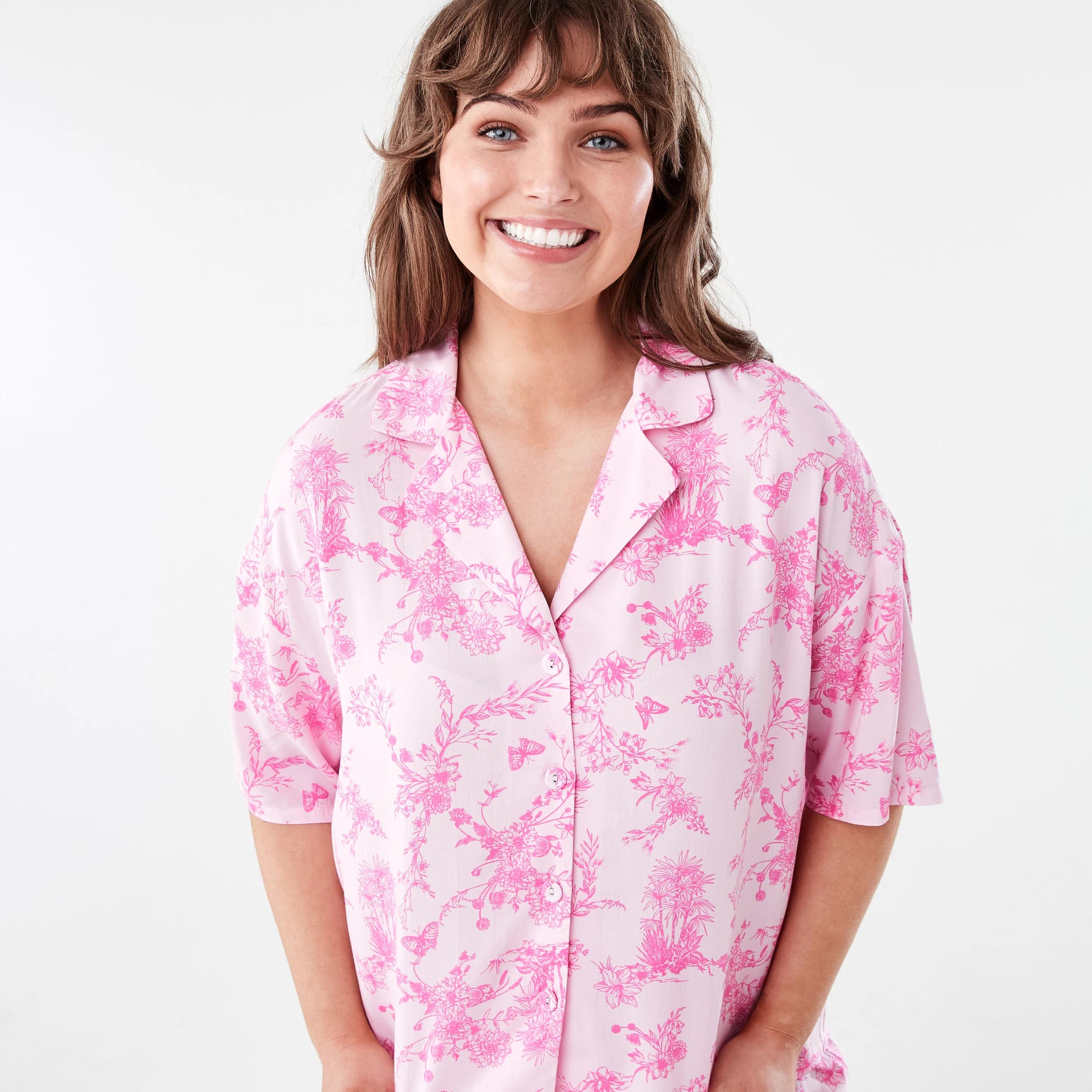 4 Short Sleeve Top and Shorts Woven Boxy Pyjama Set TROP TOILE BALLERINA, 4 of 7