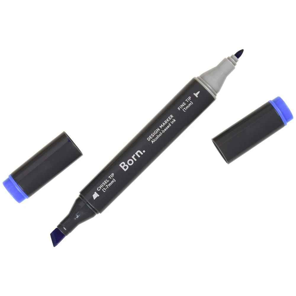 3 Born Professional Dual-Tip Artist Marker Stratosphe Blue B768, 3 of 4