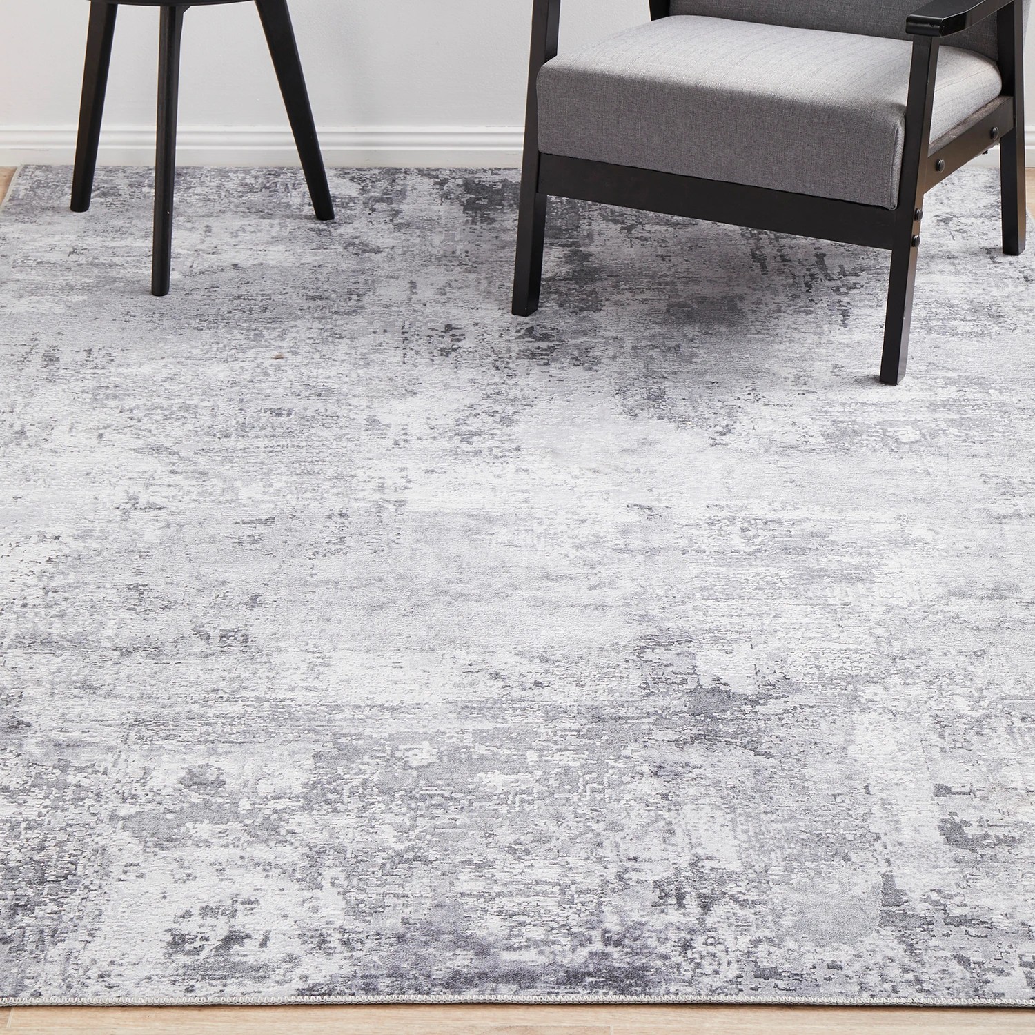 3 Common Ground Rugs Bazaar 156 140x70cm - Small Power Loomed Floor Rug - Silver, 3 of 9