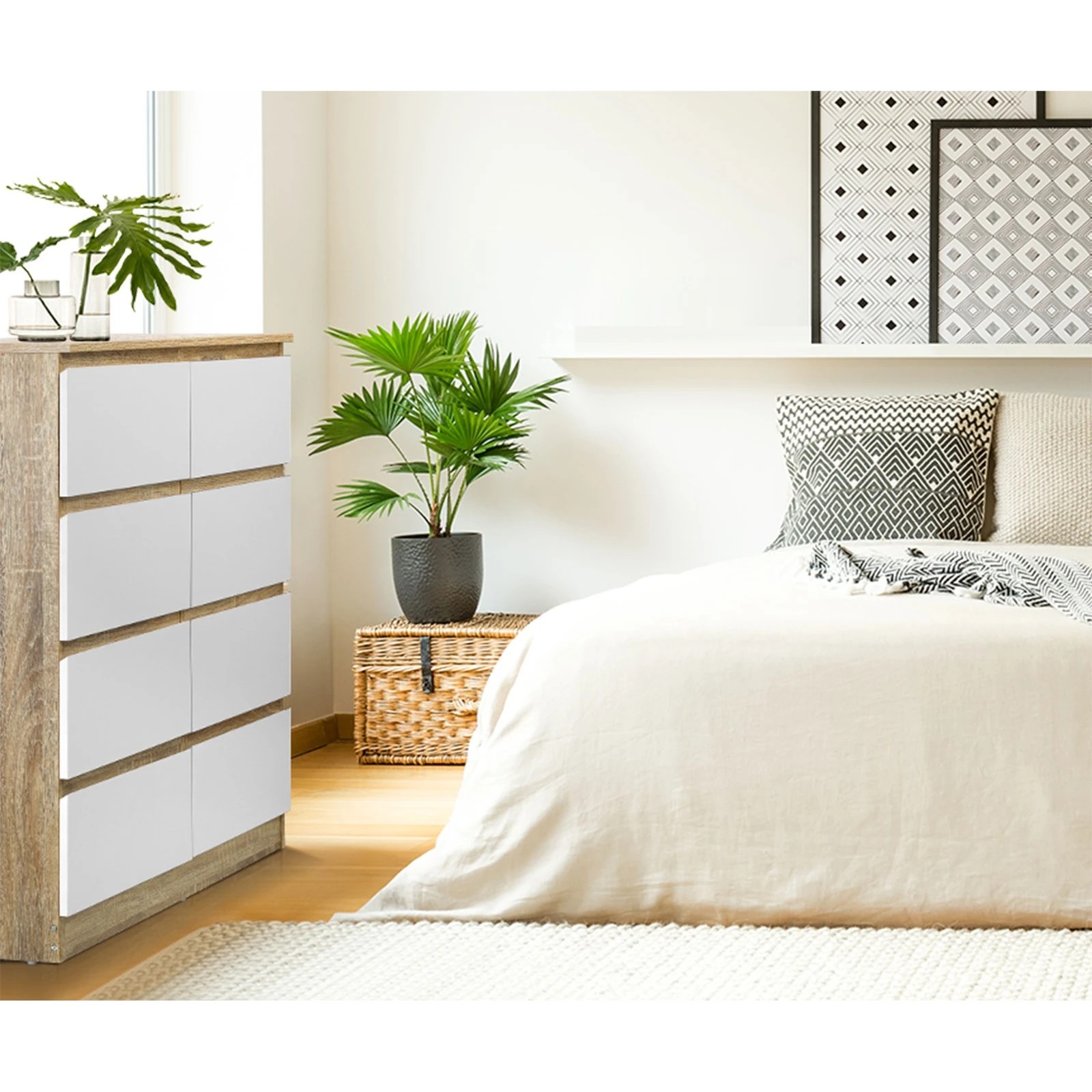 6 Oikiture 8 Chest of Drawers Tallboy Dresser Table Storage Cabinet - Multi, 6 of 9