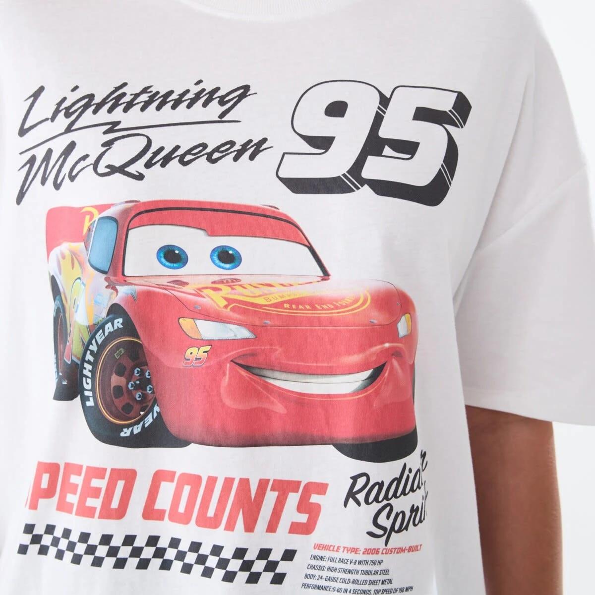 5 Cars Lightning McQueen License Short Sleeve T-shirt CARS WHITE, 5 of 5