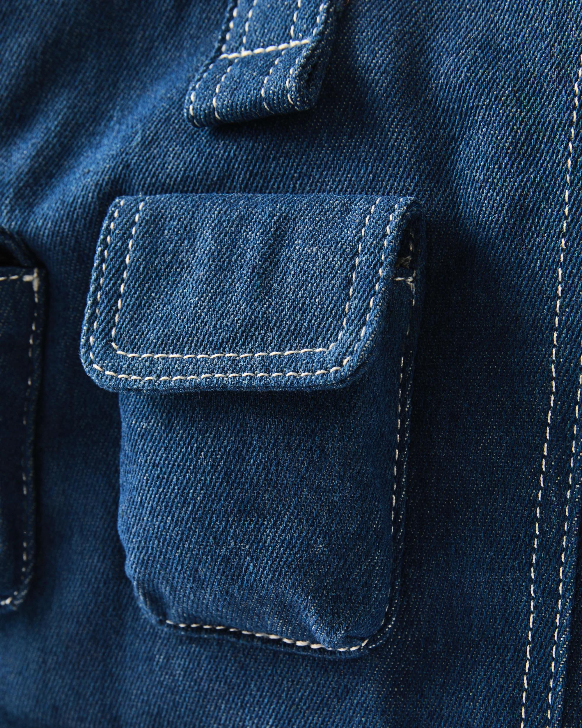 4 Casual Pocket Tote Bag Blue, 4 of 7