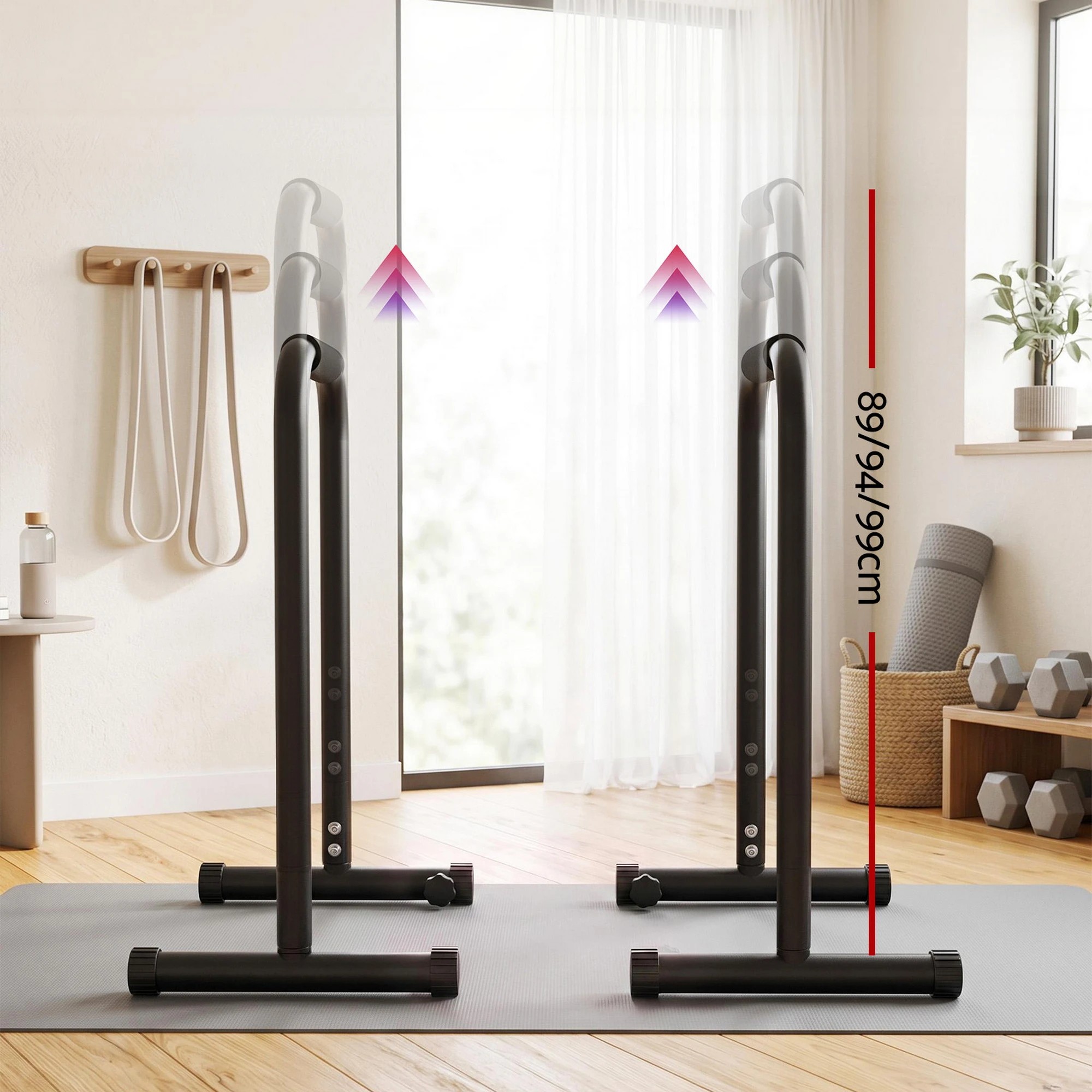 7 Everfit Dip Station Parallette Bars Home Gym Workout Stand Black - Black, 7 of 9