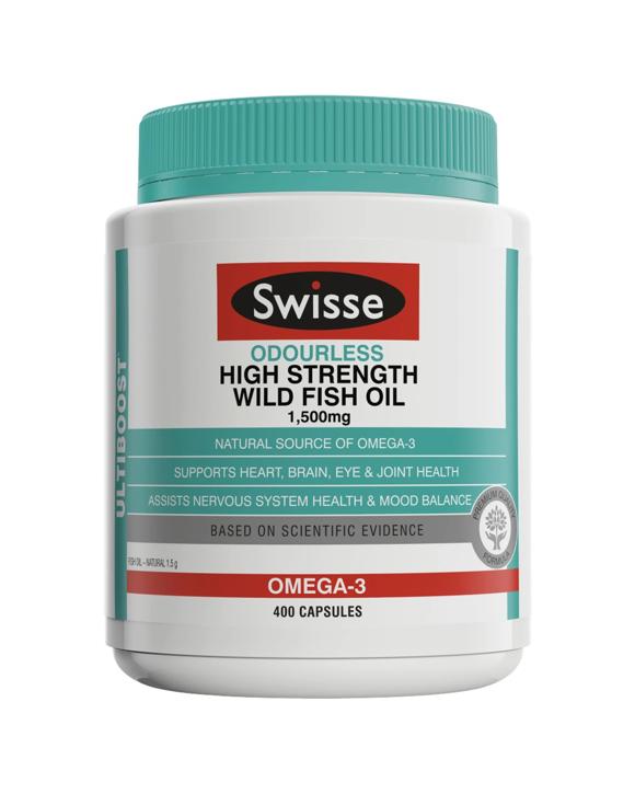 Swisse 400pc Ultiboost High Strength 1500Mg Odourless Fish Oil Supplement Capsules