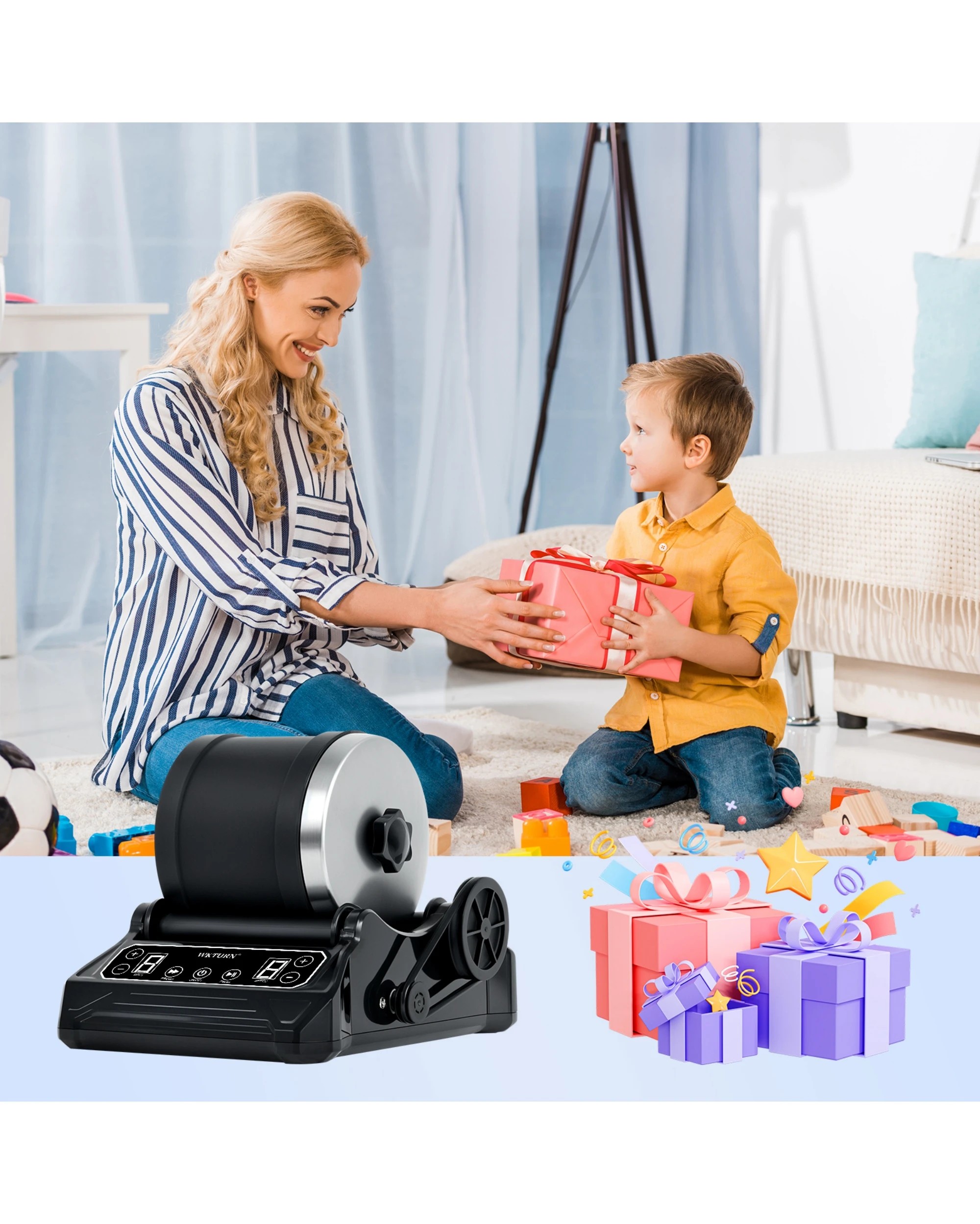 5 Advwin Electric Rock Tumbler for Kids Advanced Rock Polisher - Black, 5 of 8