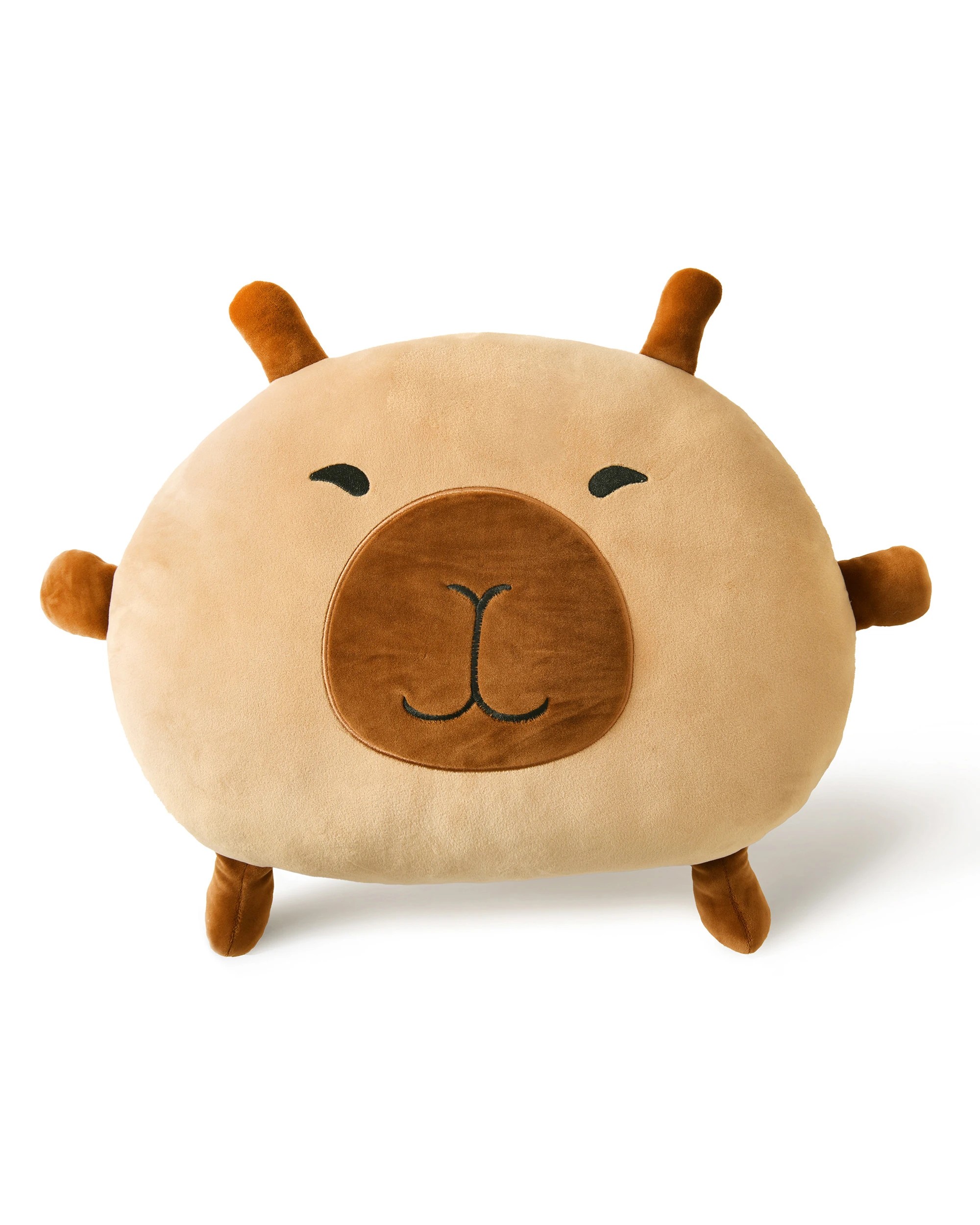 2 Jack & Ava Tofu the Capybara Plush Velour Cushion - Brown, 2 of 5
