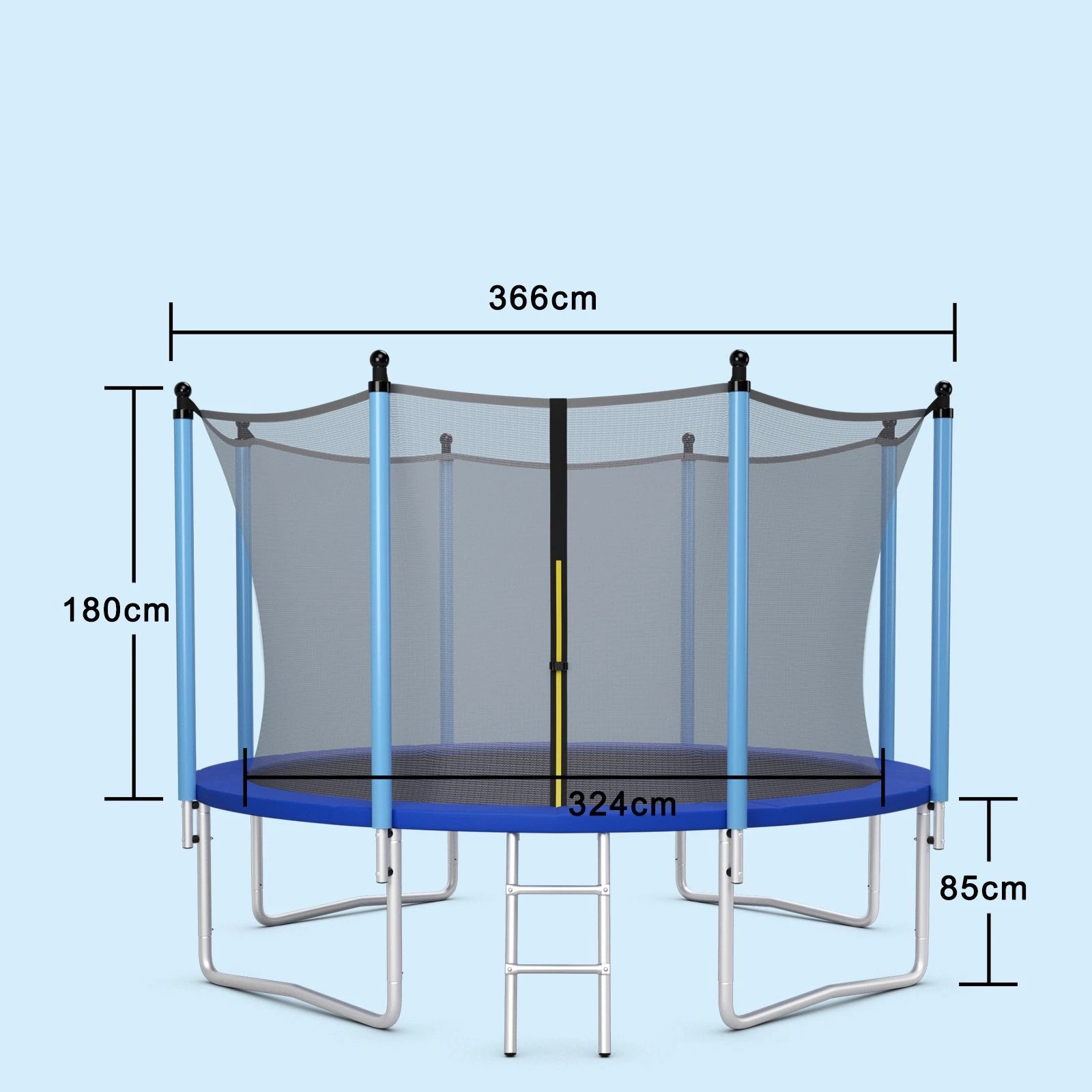 1 Costway 12FT Trampoline Jumping Trampolines w/Ladder & Security Net Pad Indoor Outdoor Toys Gift, 1 of 1