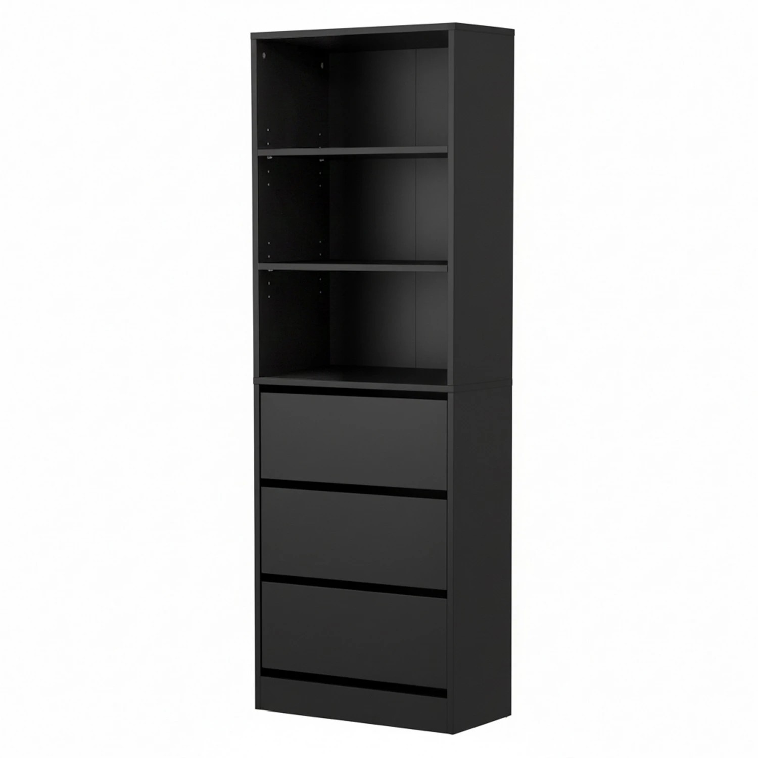 1 Artiss 3 Chest of Drawers Tallboy Cabinet - Black, 1 of 2