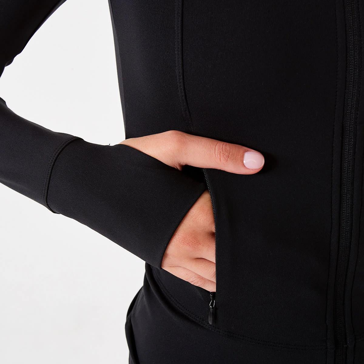 8 Active Womens Long Sleeve Ultrasoft Jacket BLACK, 8 of 9