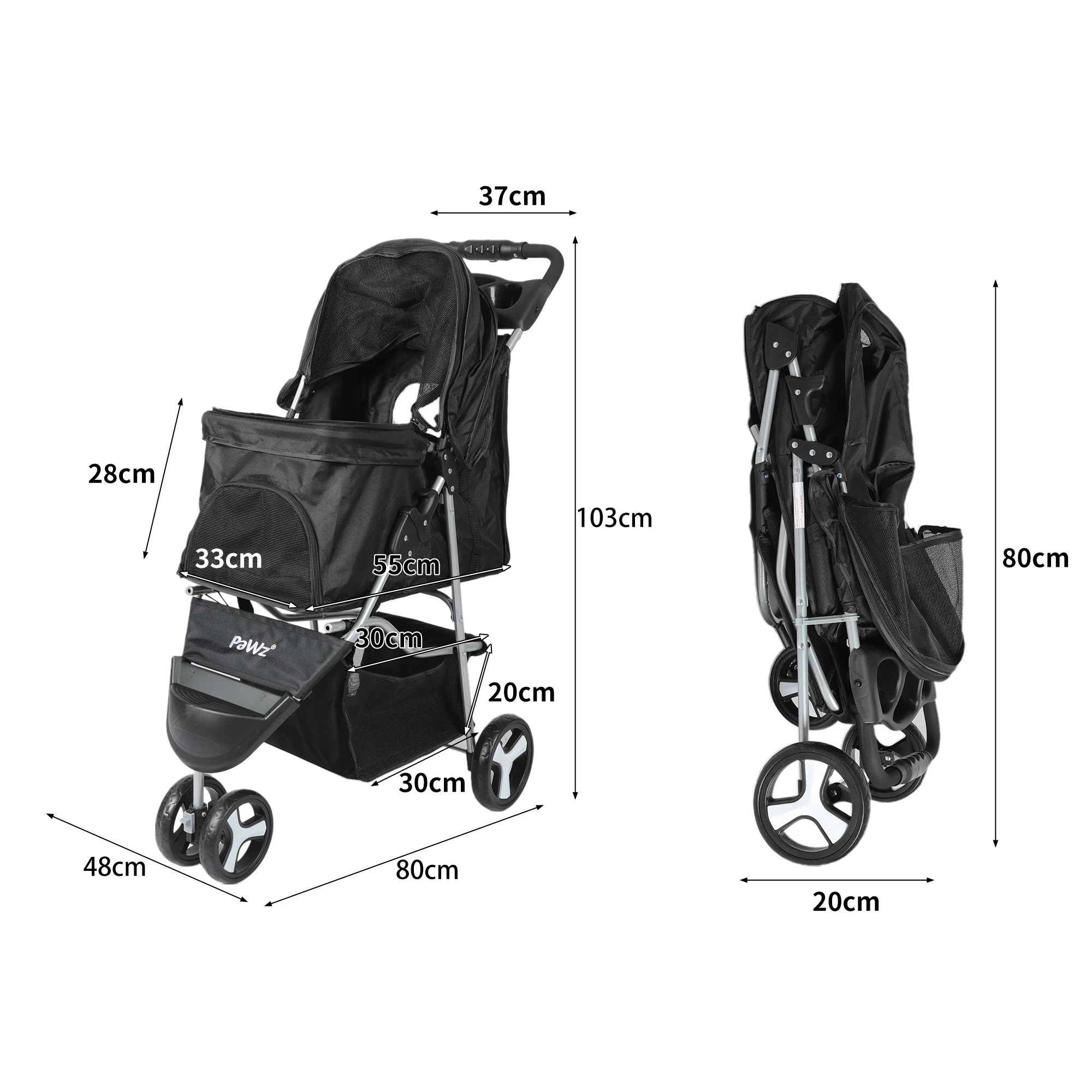 1 Pawz Pet Stroller 3 Wheels, 1 of 3