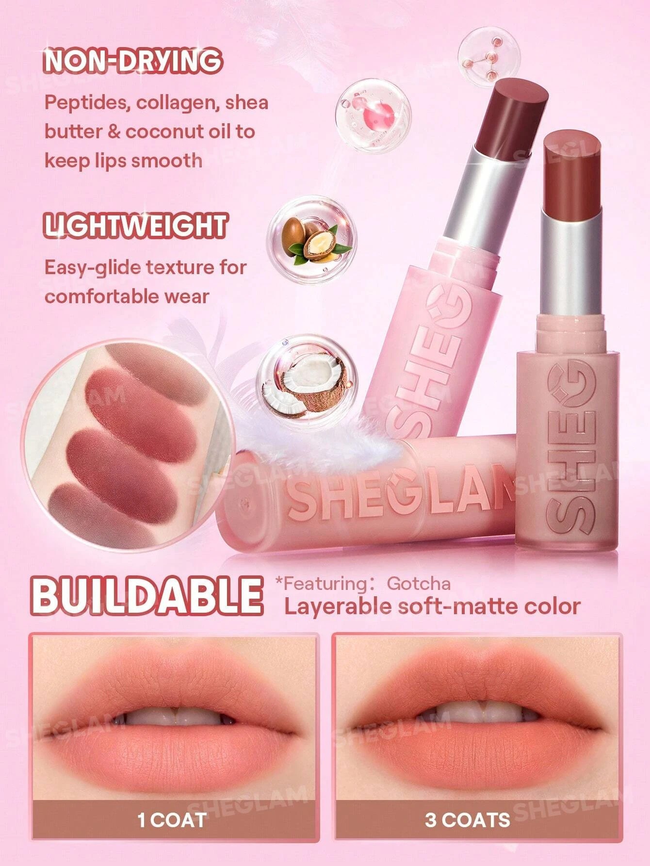 5 SHEGLAM Lip Veil Cushion Lightweight Lipstick - High Key, 5 of 7