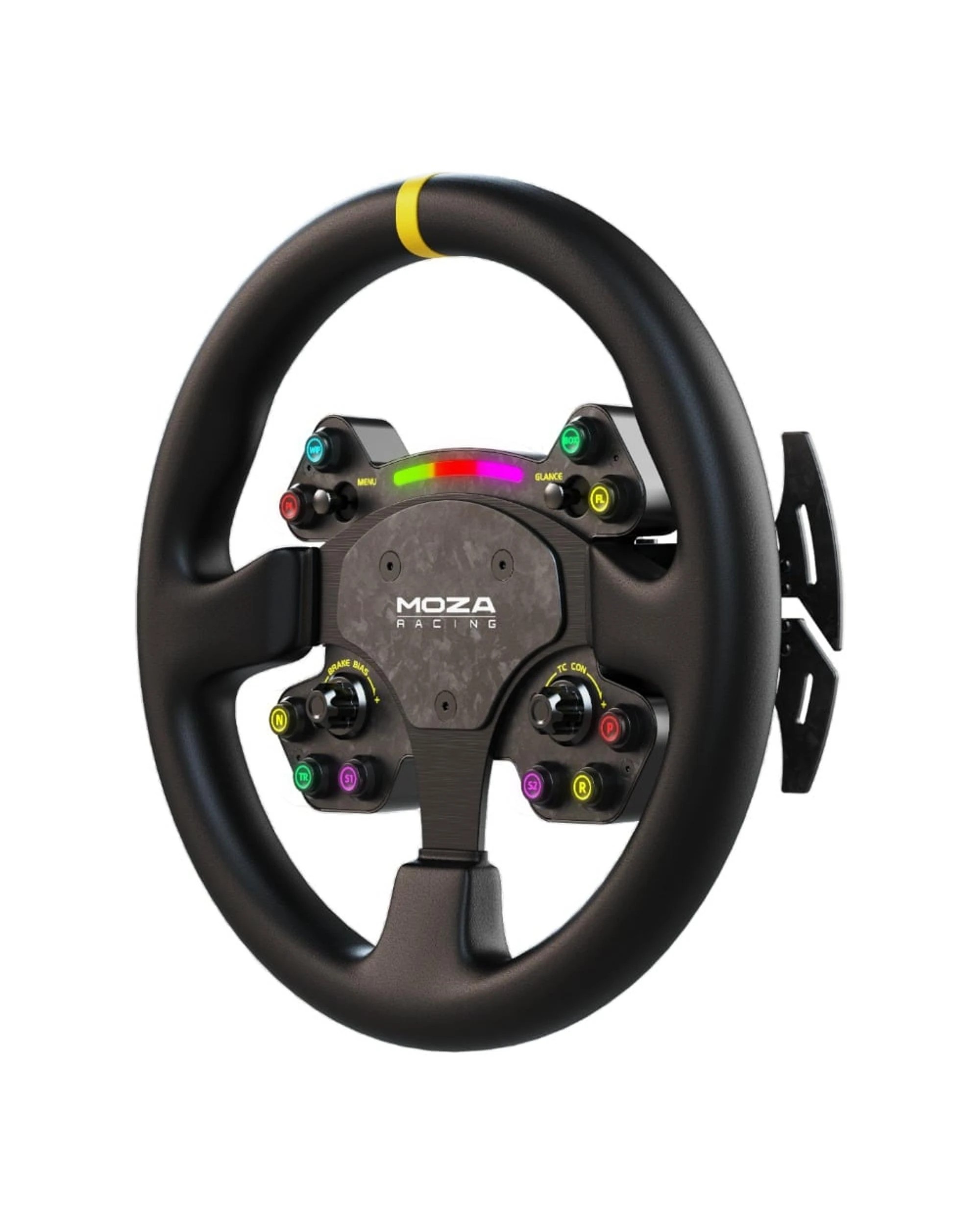 3 Moza Racing RS V2 Round Leather Steering Wheel - Black, 3 of 5