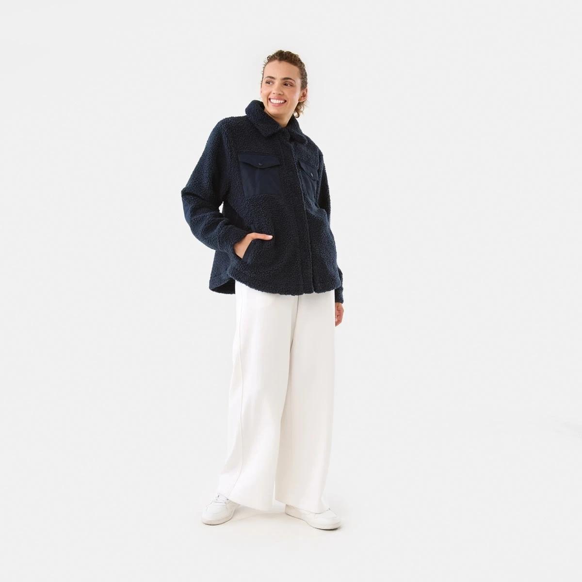 4 Active Womens Sherpa Jacket Shade Navy, 4 of 10