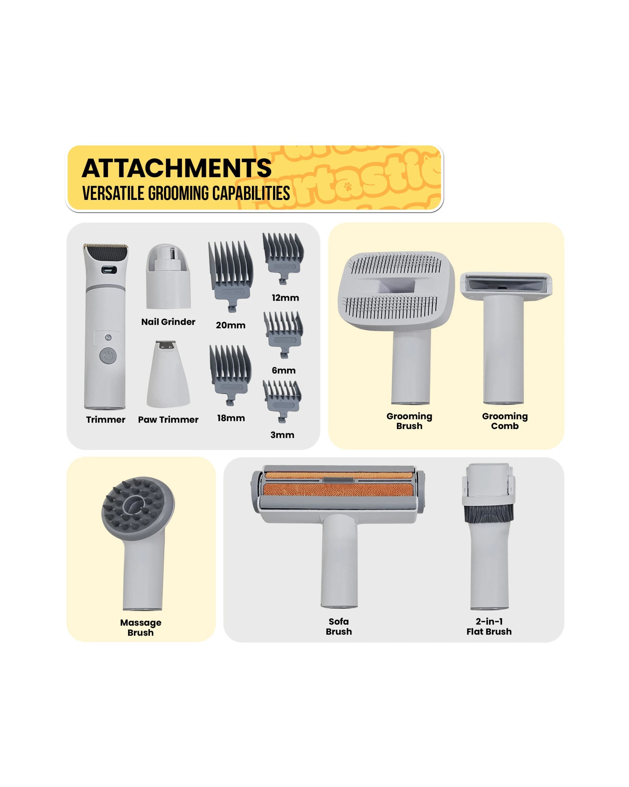 6 Furtastic 8-in-1 XL Pet Grooming Kit Vacuum Cleaner, 6 of 10