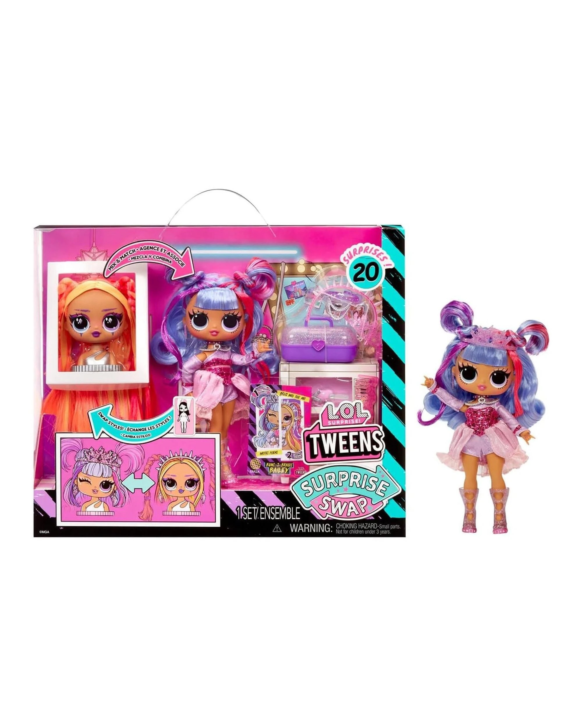 1 L.O.L. Surprise Tweens Surprise Swap Buns-2-Braids Bailey Fashion Doll, 1 of 2