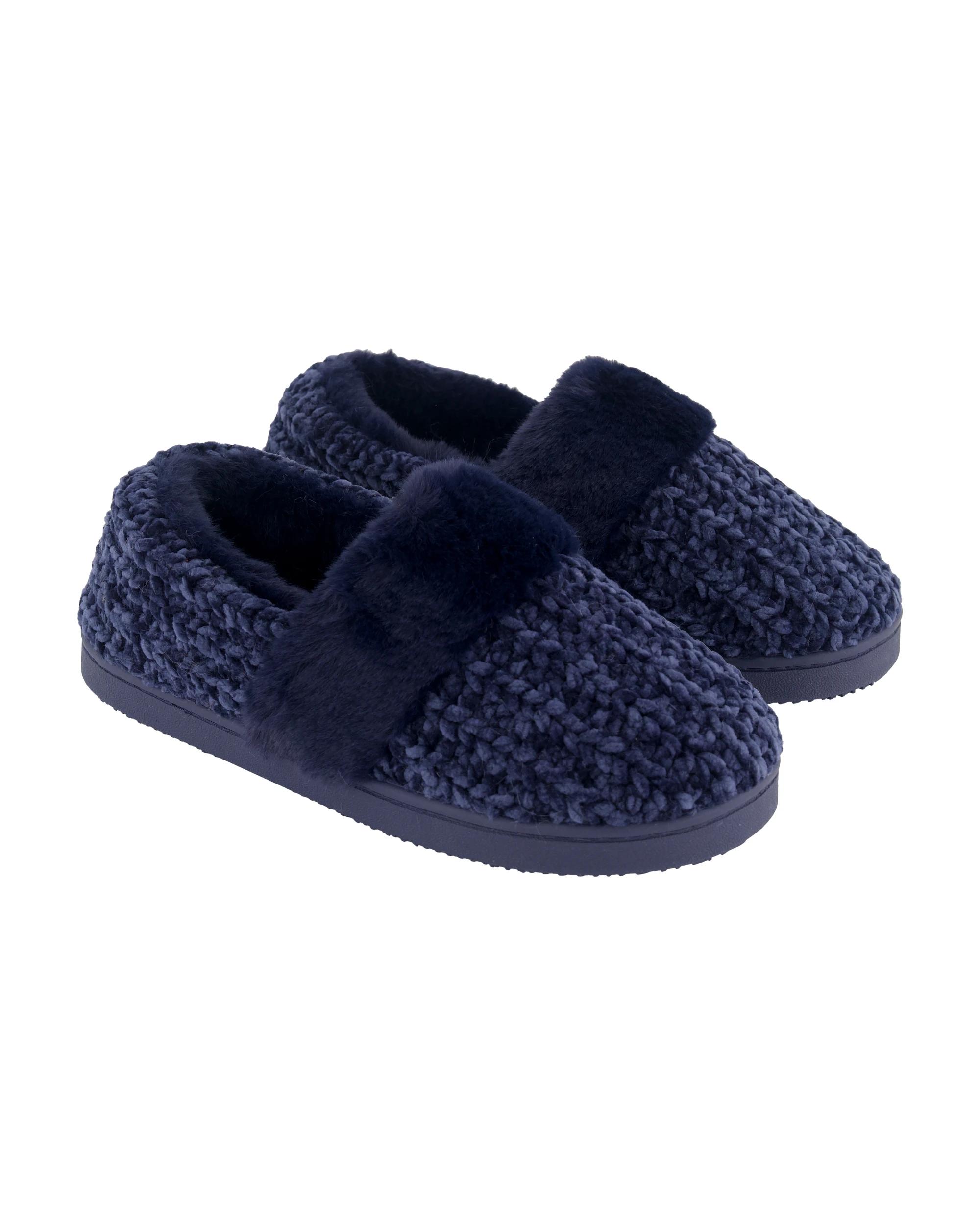 1 Comfort Knit Slippers Blu Night, 1 of 3