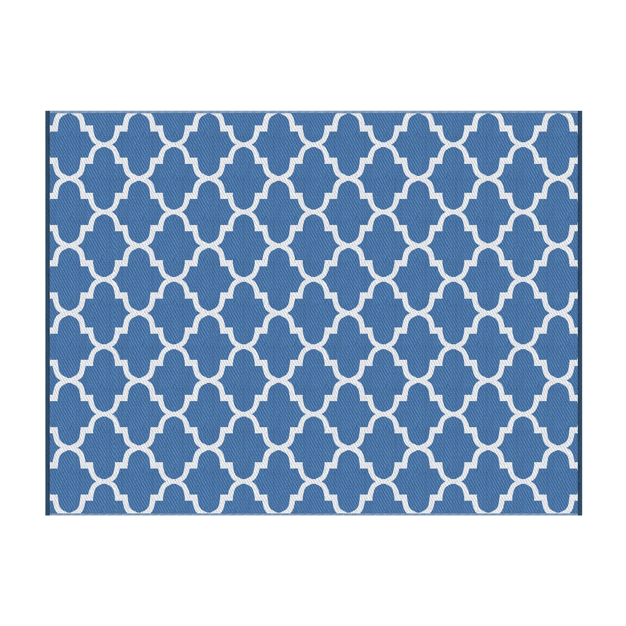 1 Gardeon Outdoor Rugs 274x366cm Large Carpet Reversible Area Mat PP Dual-Sided Patio Rug - Blue, 1 of 7