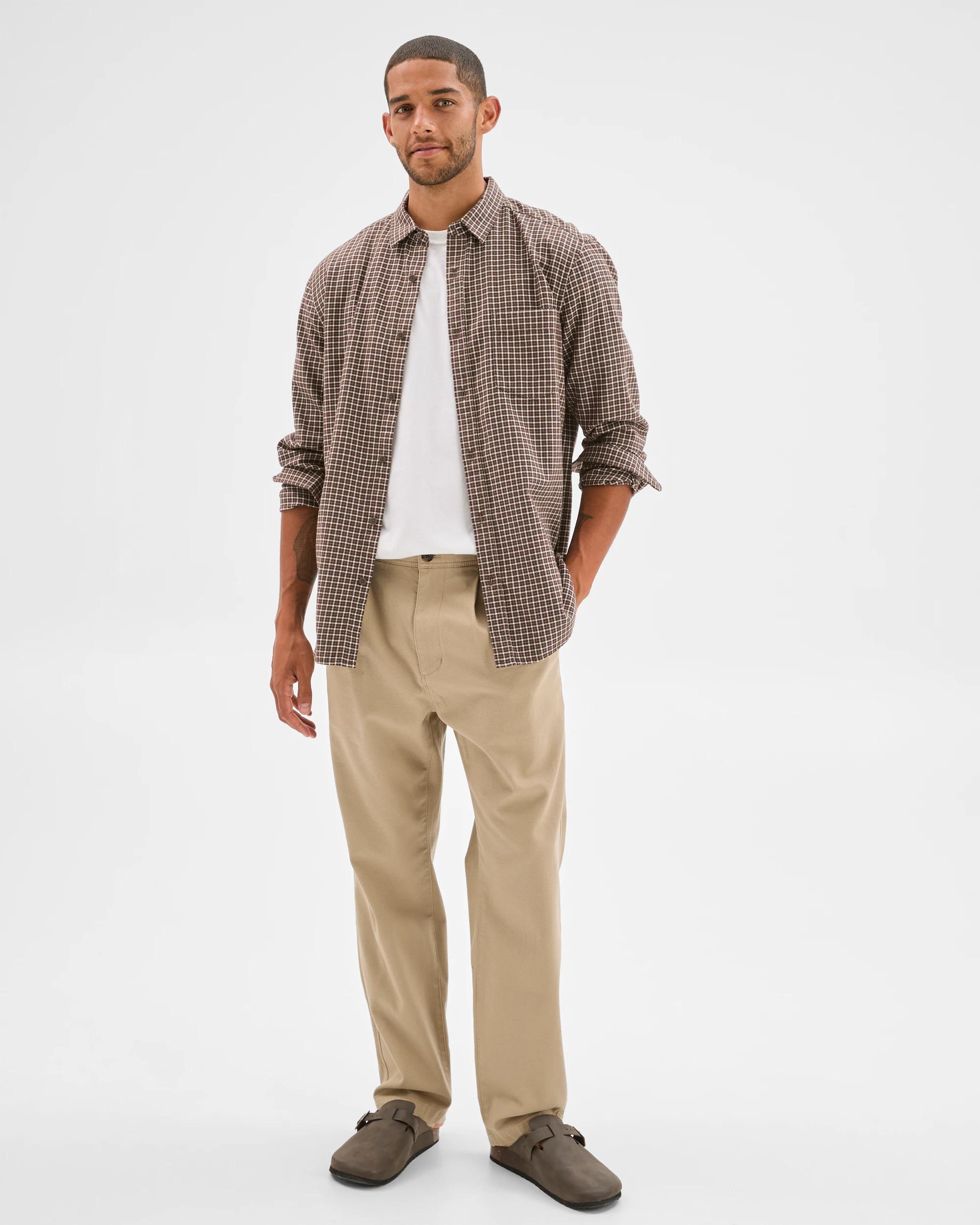 4 Target Australian Cotton Long Sleeve Flannelette Shirt DARK BROWN, 4 of 7