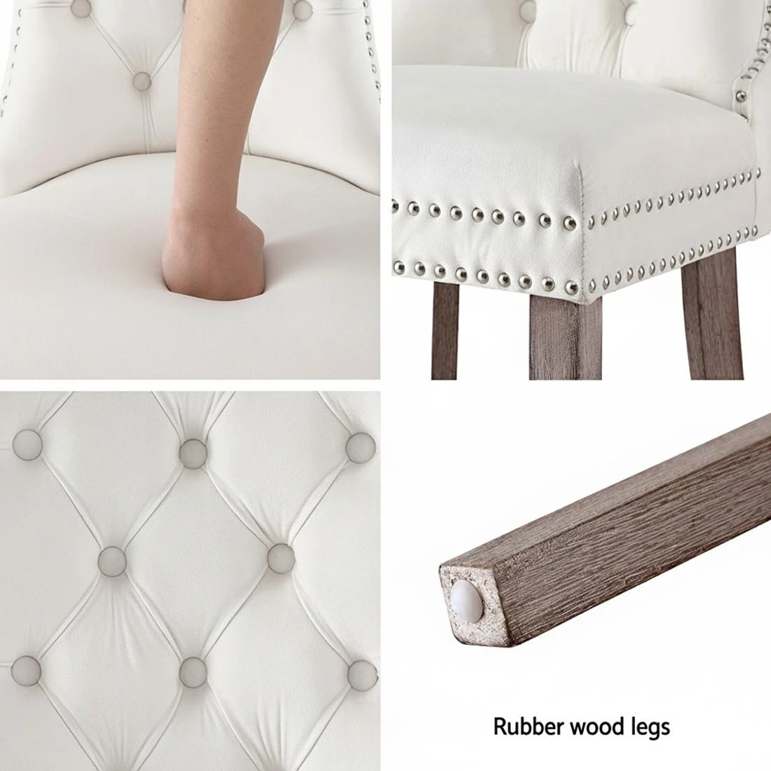 5 1 Set of 4 Artiss Dining Chairs Velvet - Beige, 5 of 5