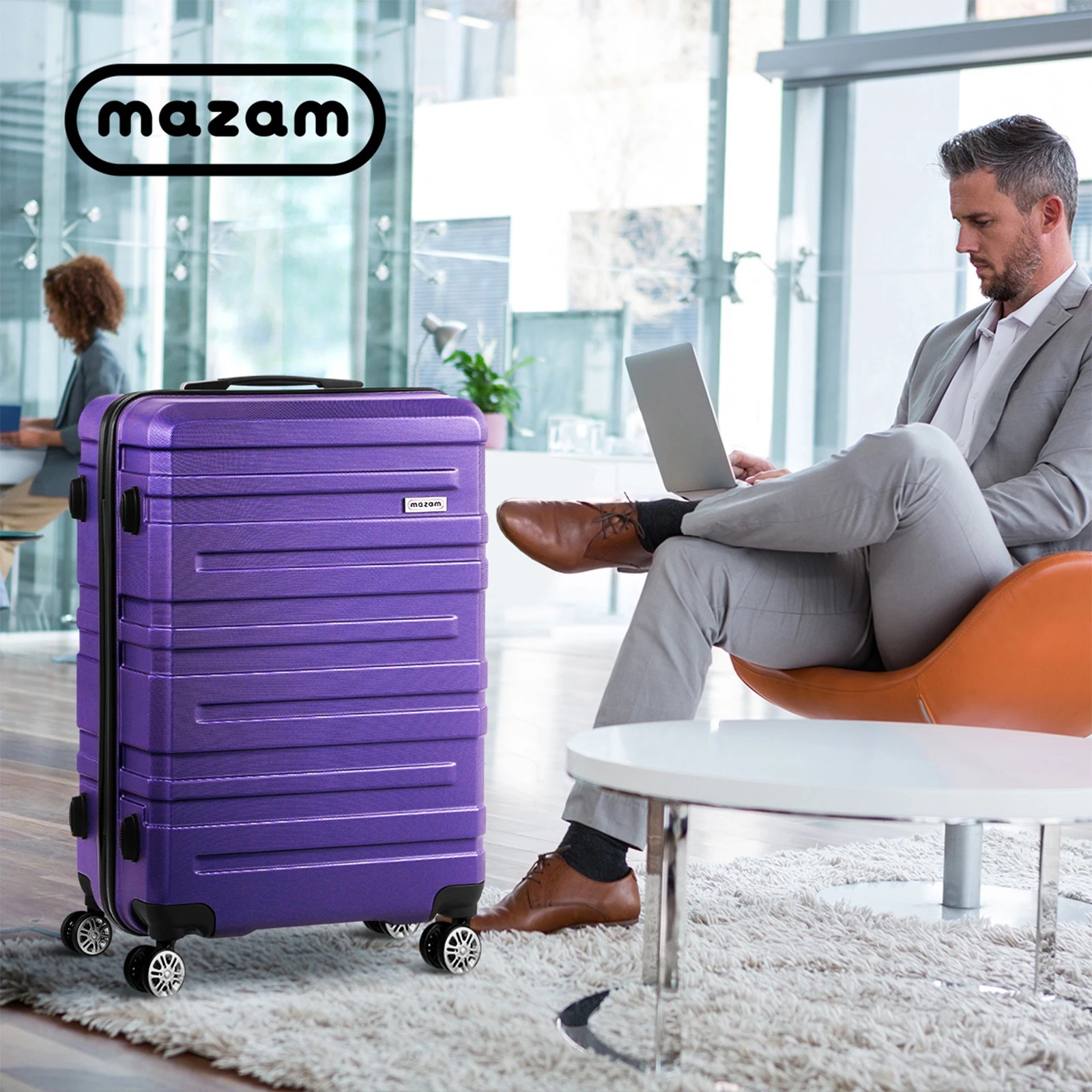 9 Mazam 28" Luggage Suitcase Travel TSA Lock Storage Hard Shell Case - Purple, 9 of 10