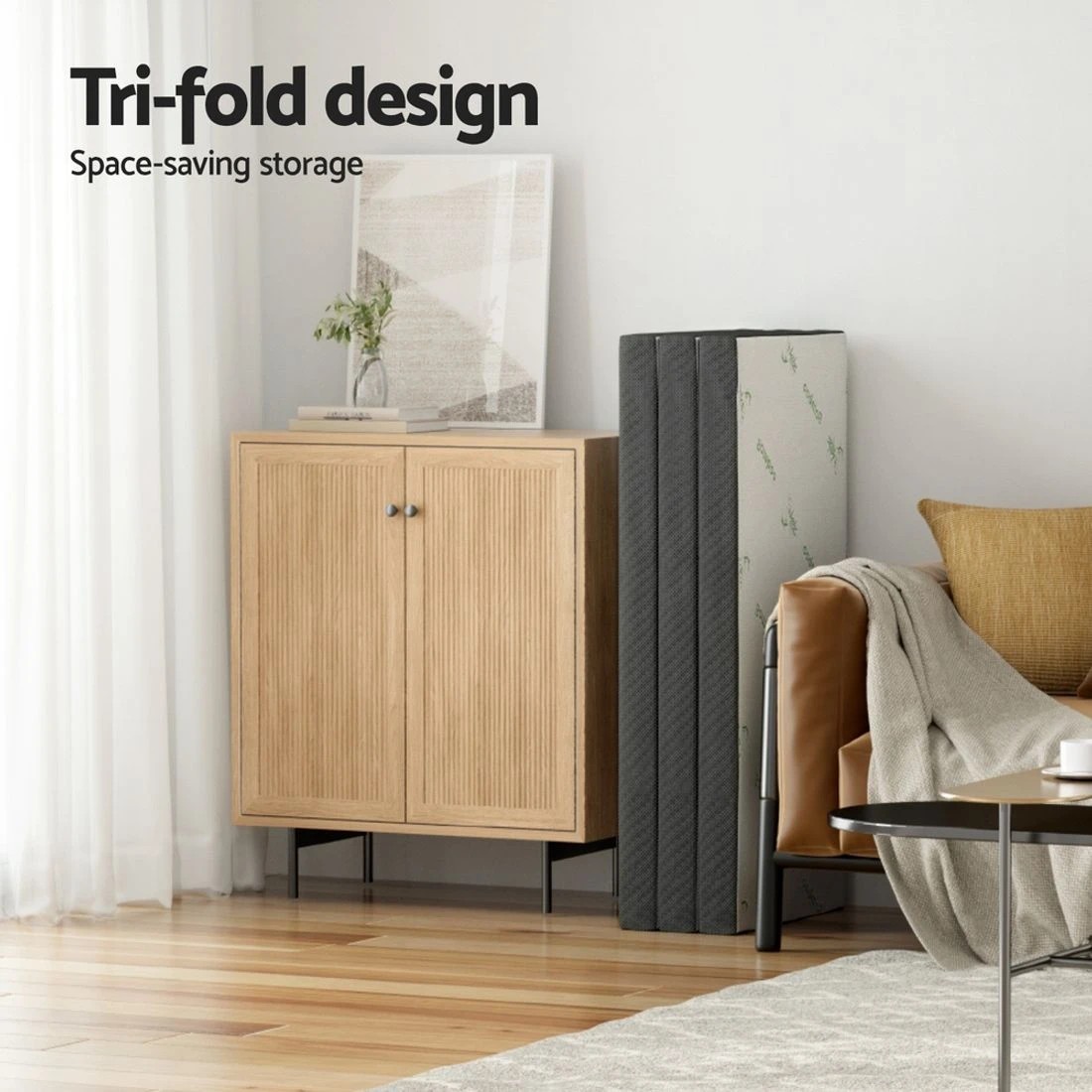 4 Giselle Bedding Foldable Mattress Folding Foam Double Bamboo - White, 4 of 6