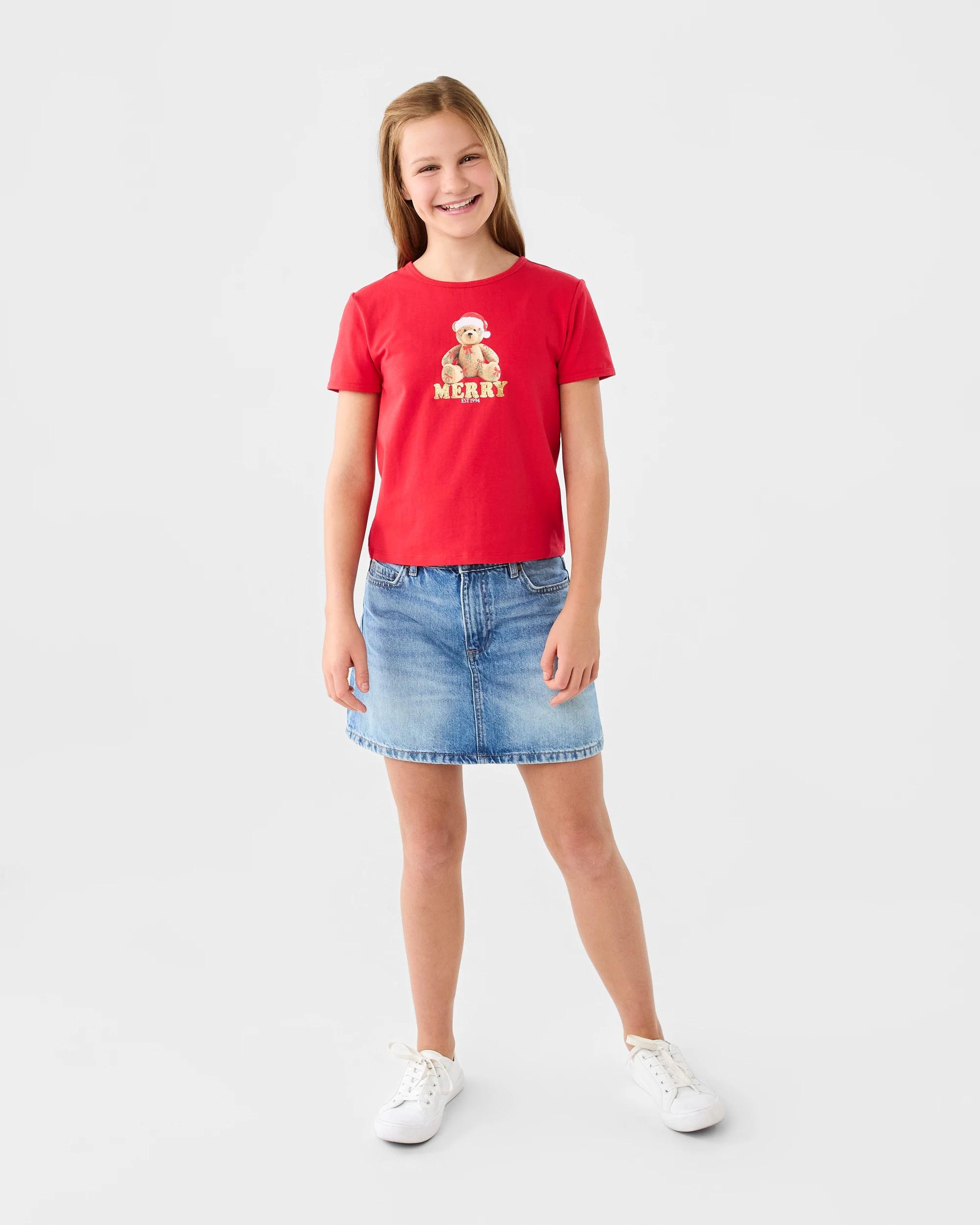 5 Christmas Ringer T-shirt Red Teddy, 5 of 6