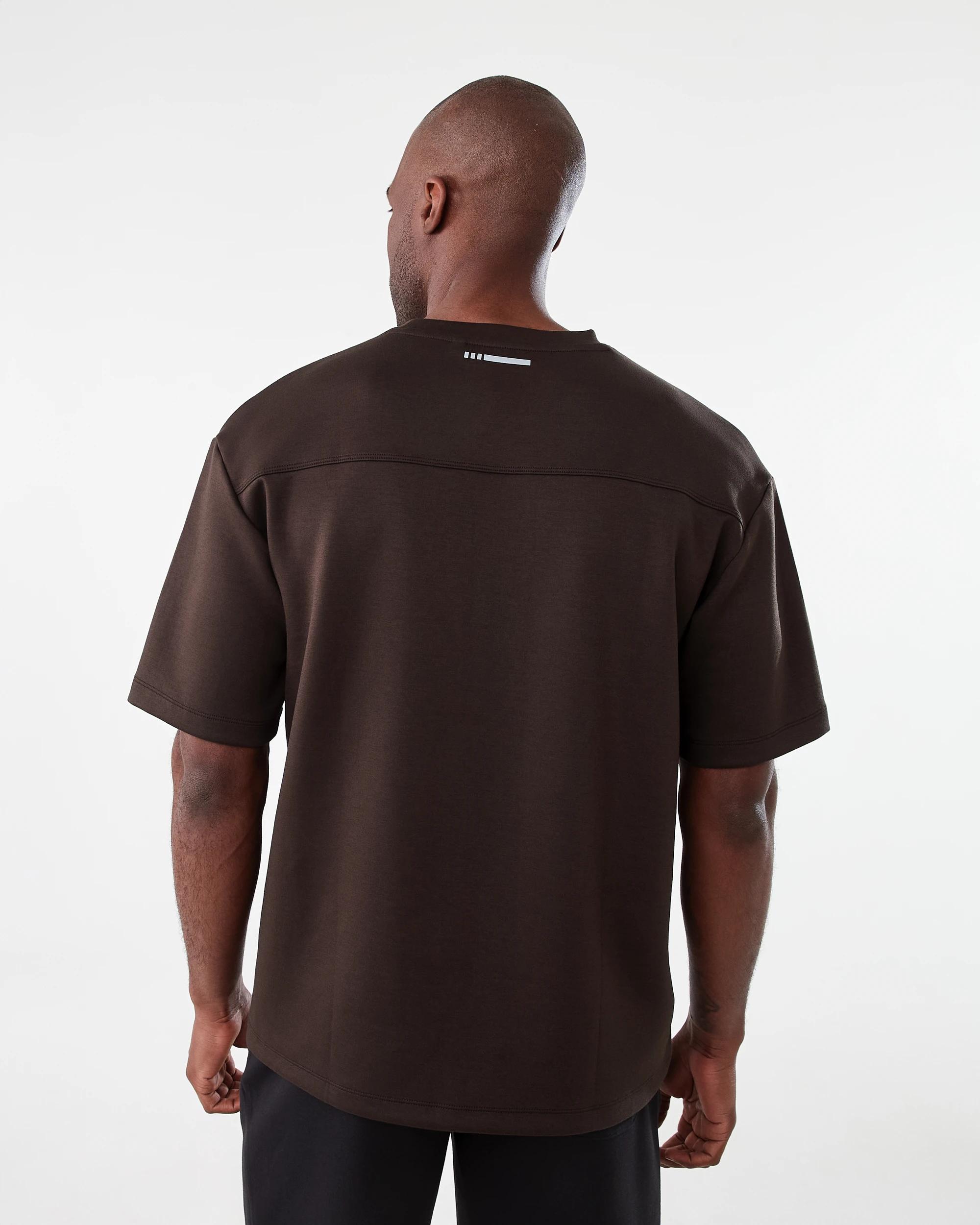 3 Active Mens Oversized Scuba T-shirt Brn Maogny, 3 of 6