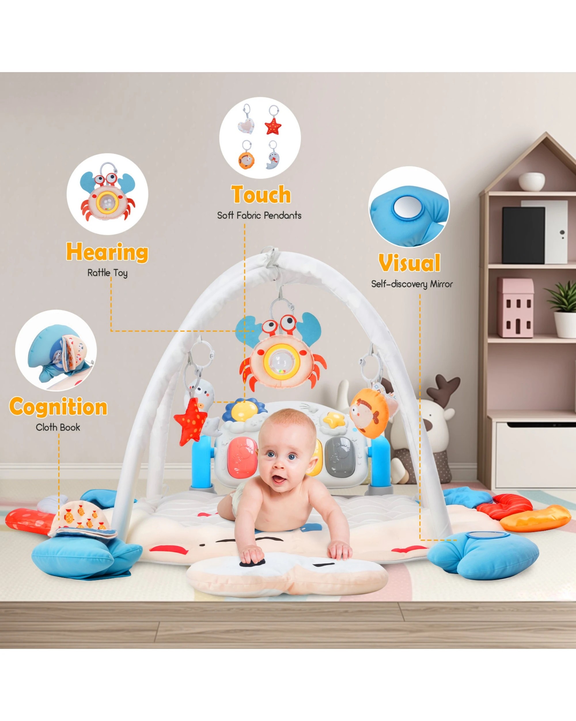 9 Advwin 4 in 1 Kids Activity Gym Mat, 9 of 10