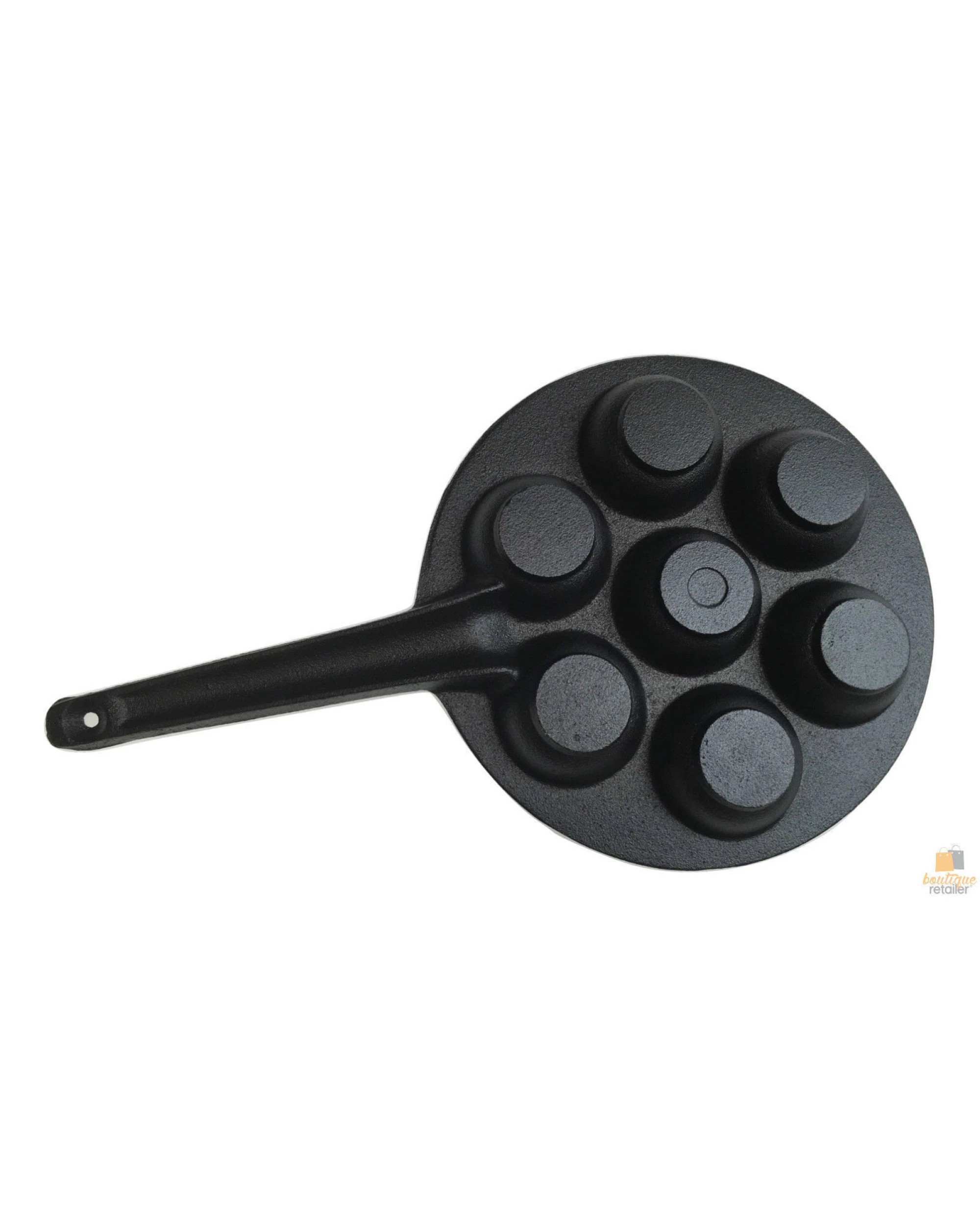 3 BR Home 7-Hole Cast Iron Poffertjes Maker with Handle, 3 of 7