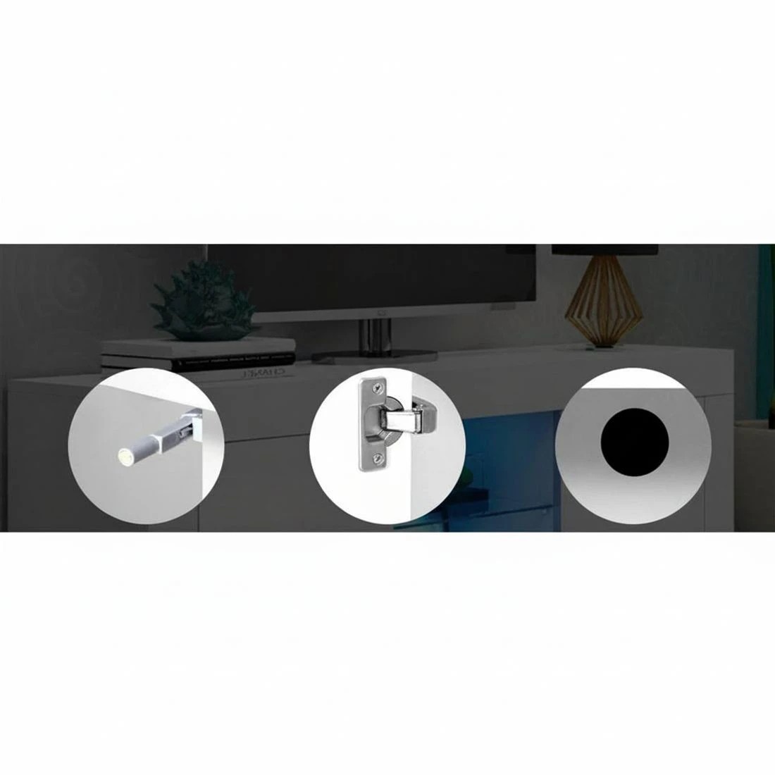 8 Artiss Entertainment Unit TV Cabinet LED 180cm
 - white, 8 of 8