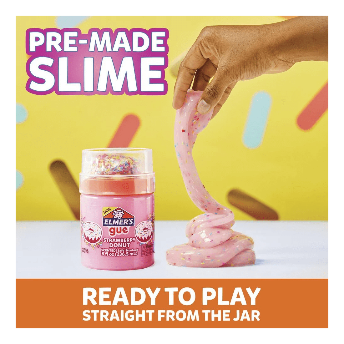 3 Elmer's Premade Slime Strawberry Donut Mix-in Gue 236.5mL, 3 of 6