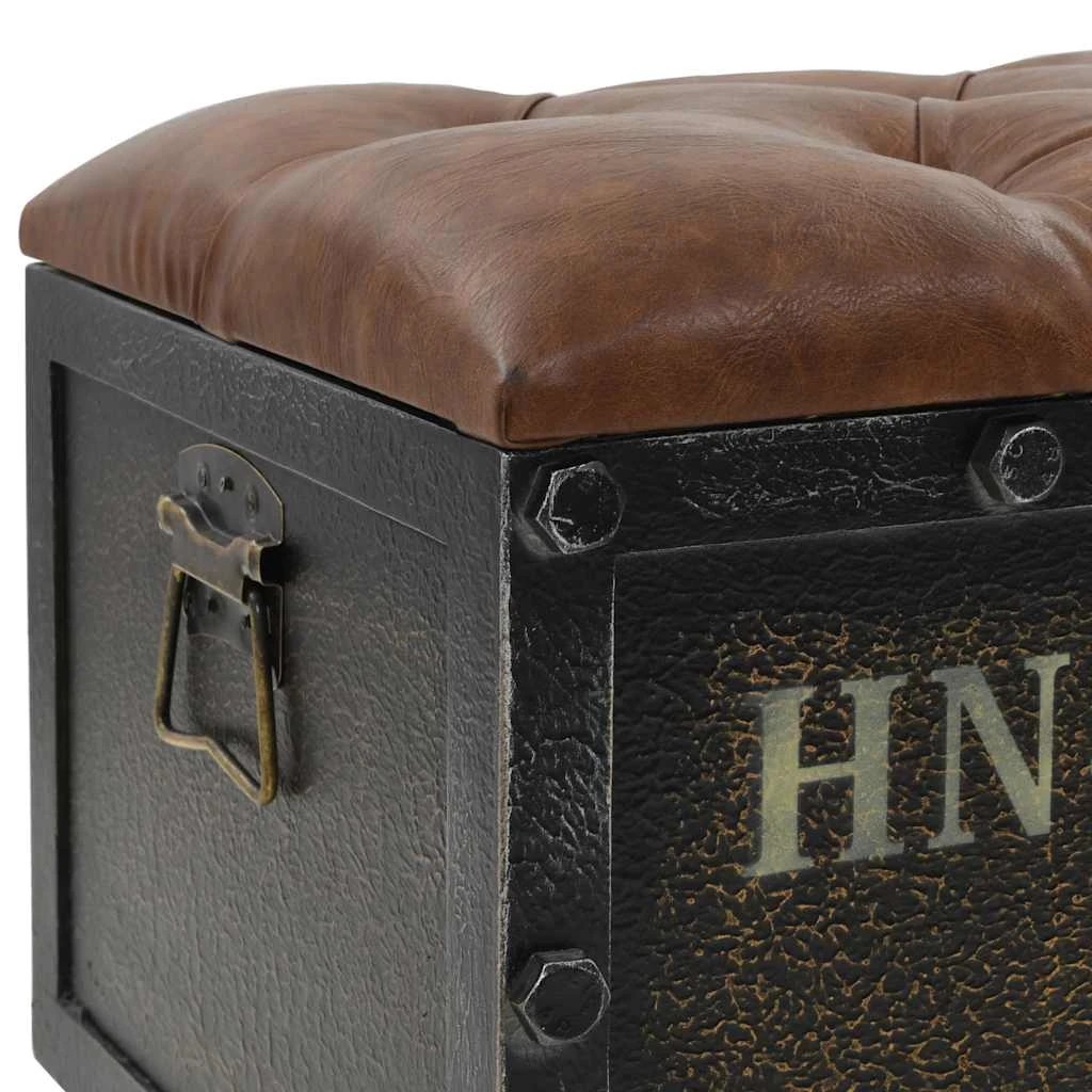7 Vidaxl Storage Bench Pouffe - Brown, 7 of 9