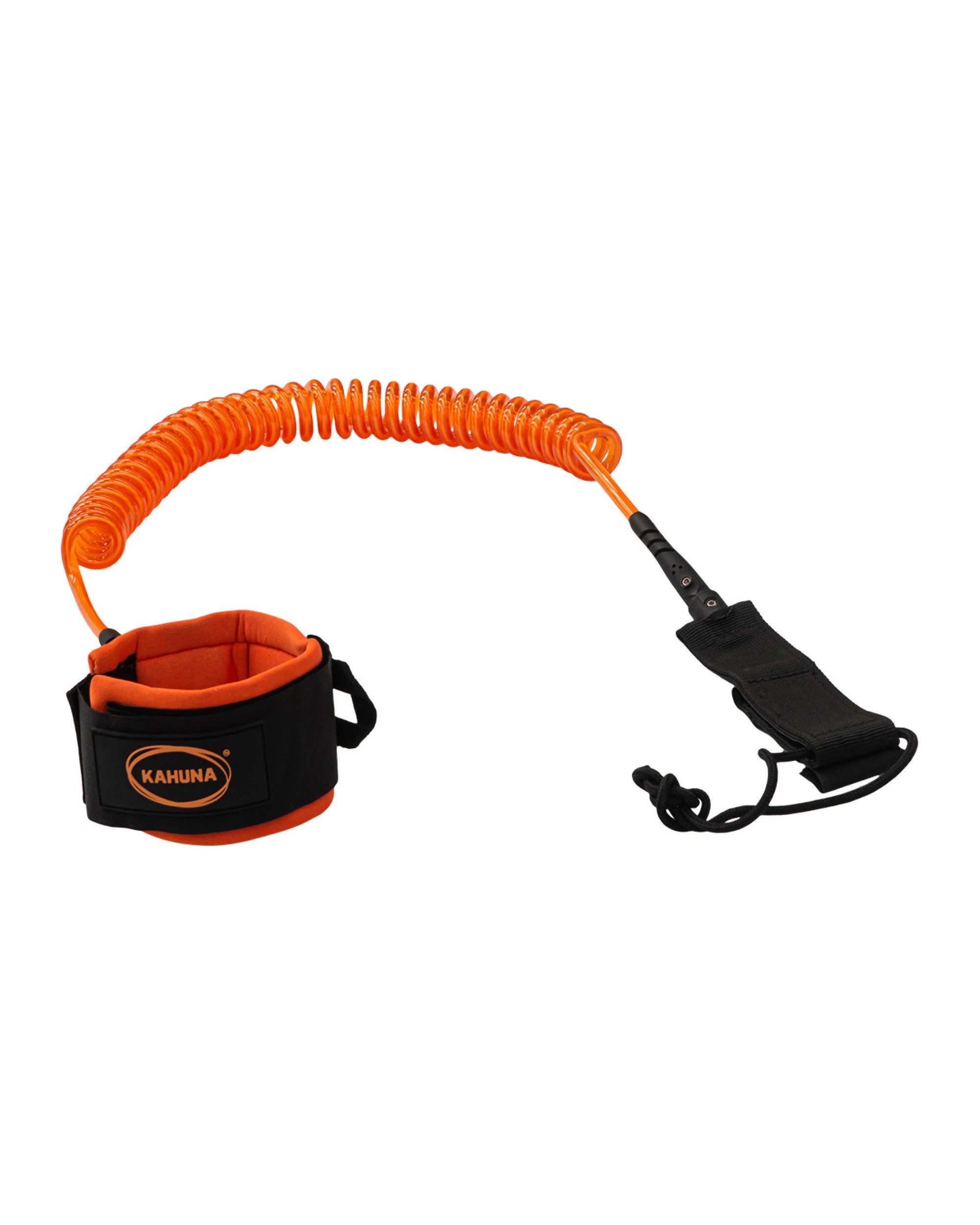 2 Kahuna Hana SUP Coiled Safety Leash - 5.5 mm TPU, Padded Ankle Cuff - Black, 2 of 5