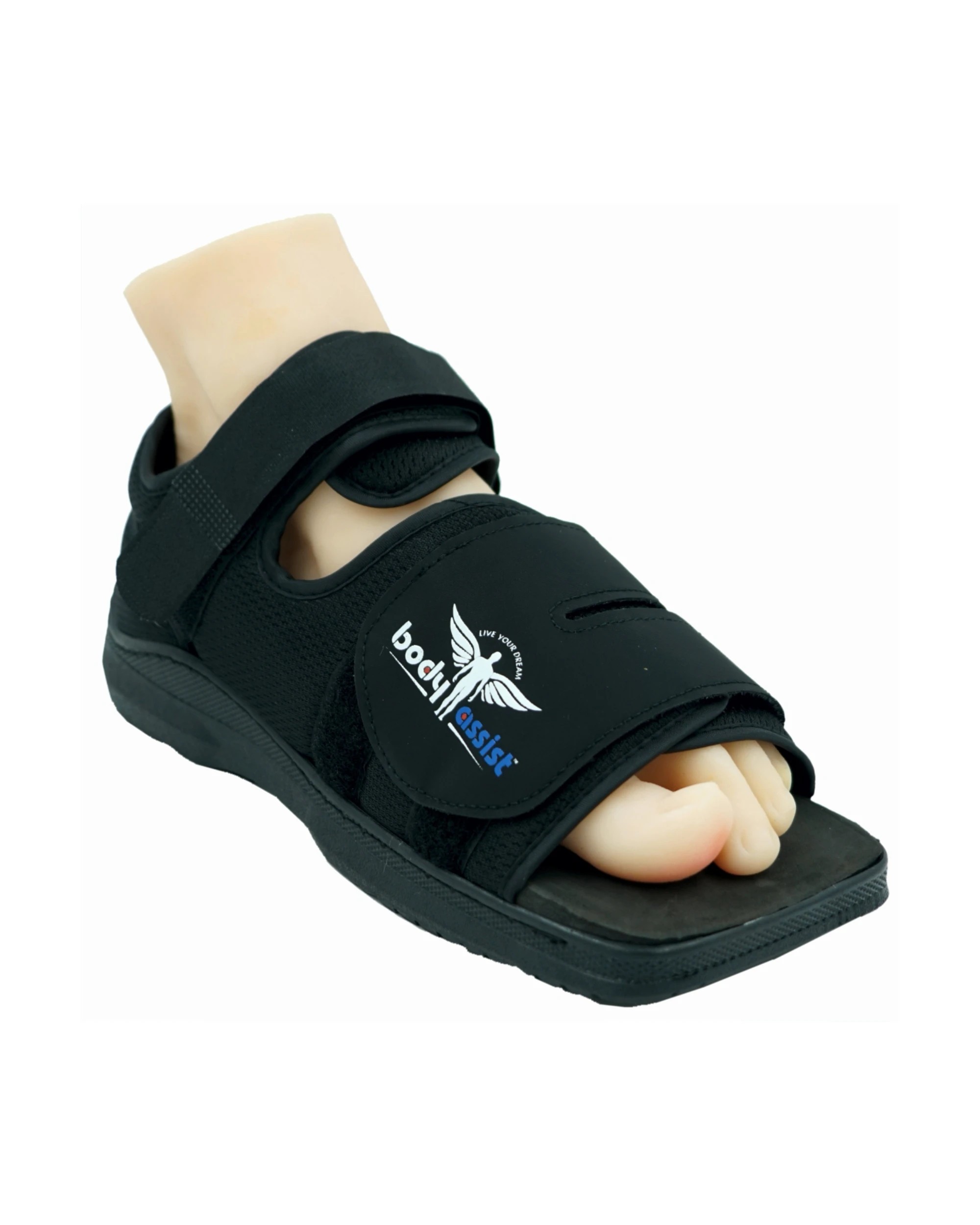 1 Bodyassist Post-Op Squared Toe Foot Medical Recovery Shoe Women Medium 6.5-8 - Black - Black, 1 of 2