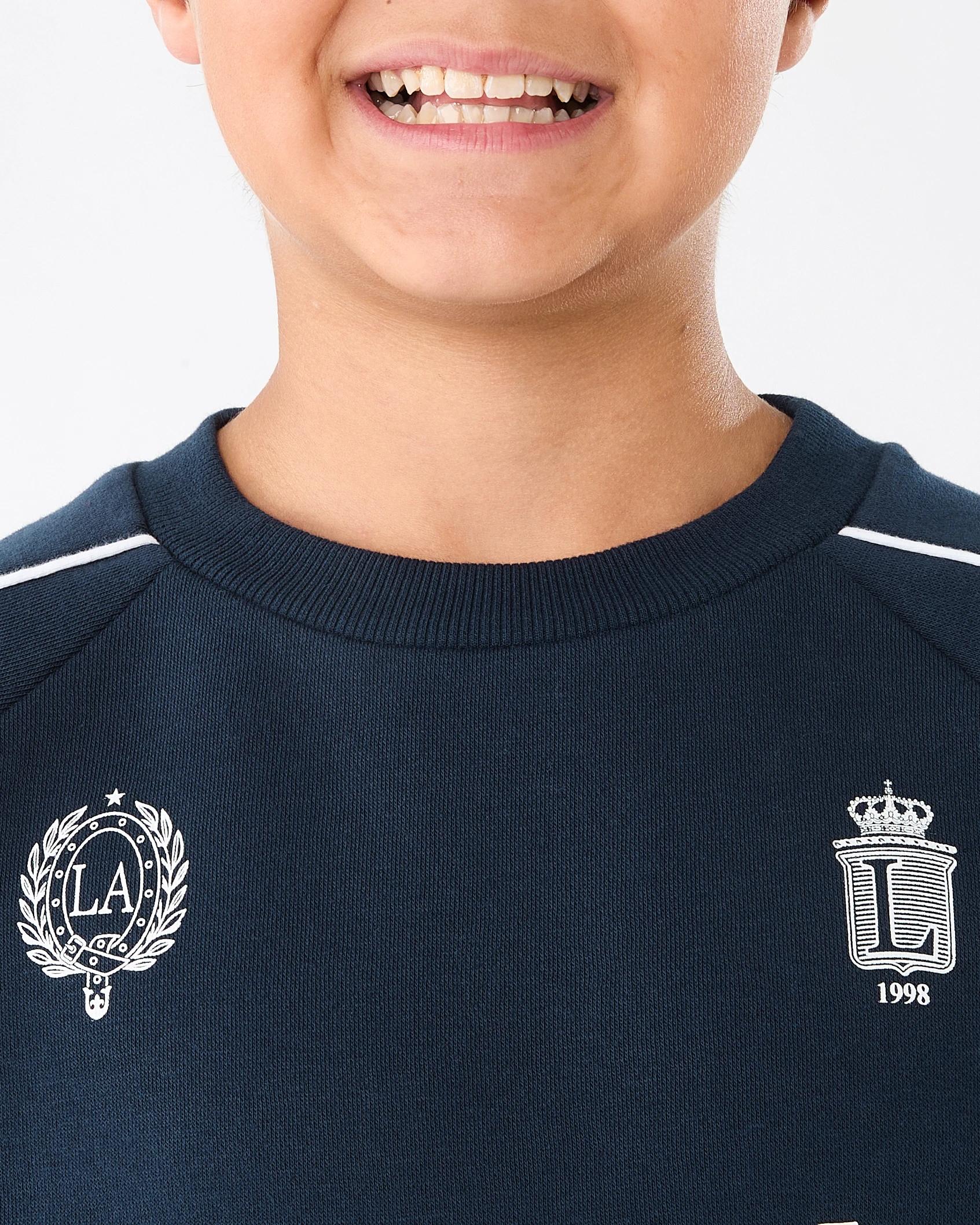 6 Oversized Pipe Detail Crew Neck Sweatshirt Nvy Varsit, 6 of 7