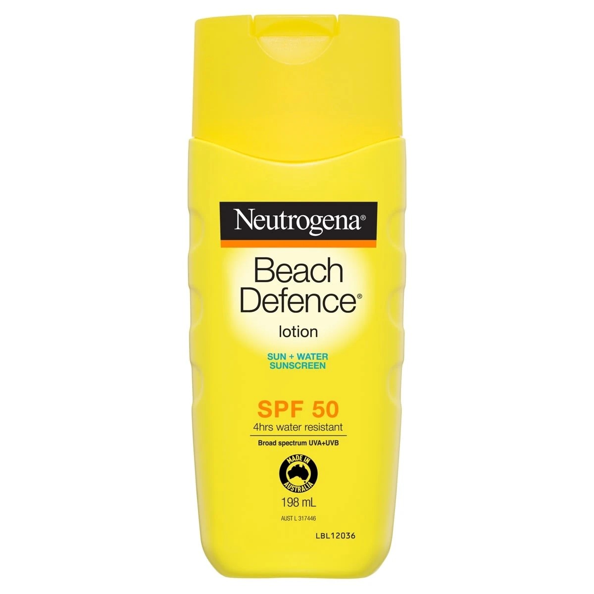 1 Neutrogena Beach Defence SPF50 Sun+Water Sunscreen Lotion 198ml, 1 of 3