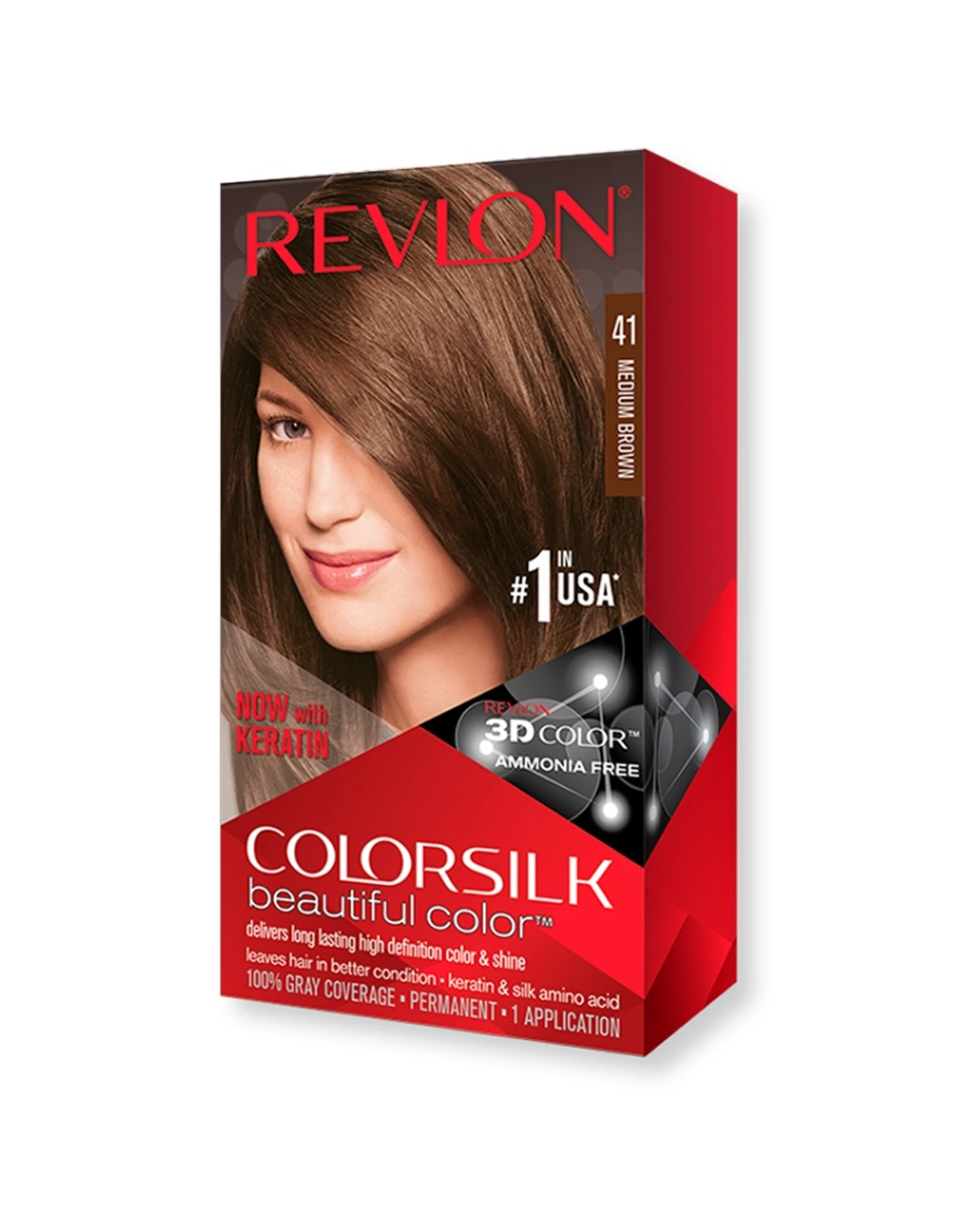 1 Revlon ColorSilk Beautiful Color - 41 Medium Brown - Brown, 1 of 1